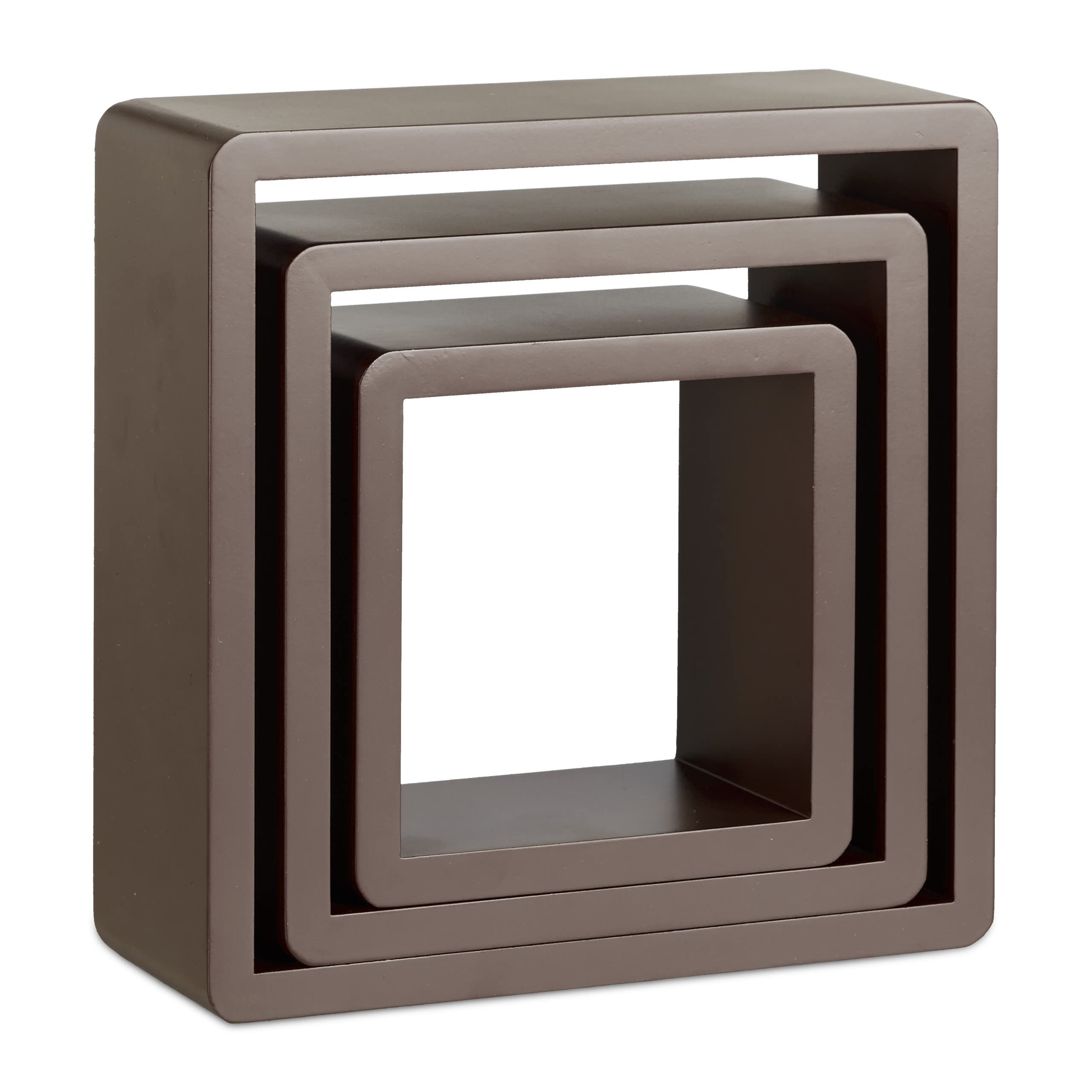 relaxdays-wandregal-cube-3er-set-mdf-braun image 7