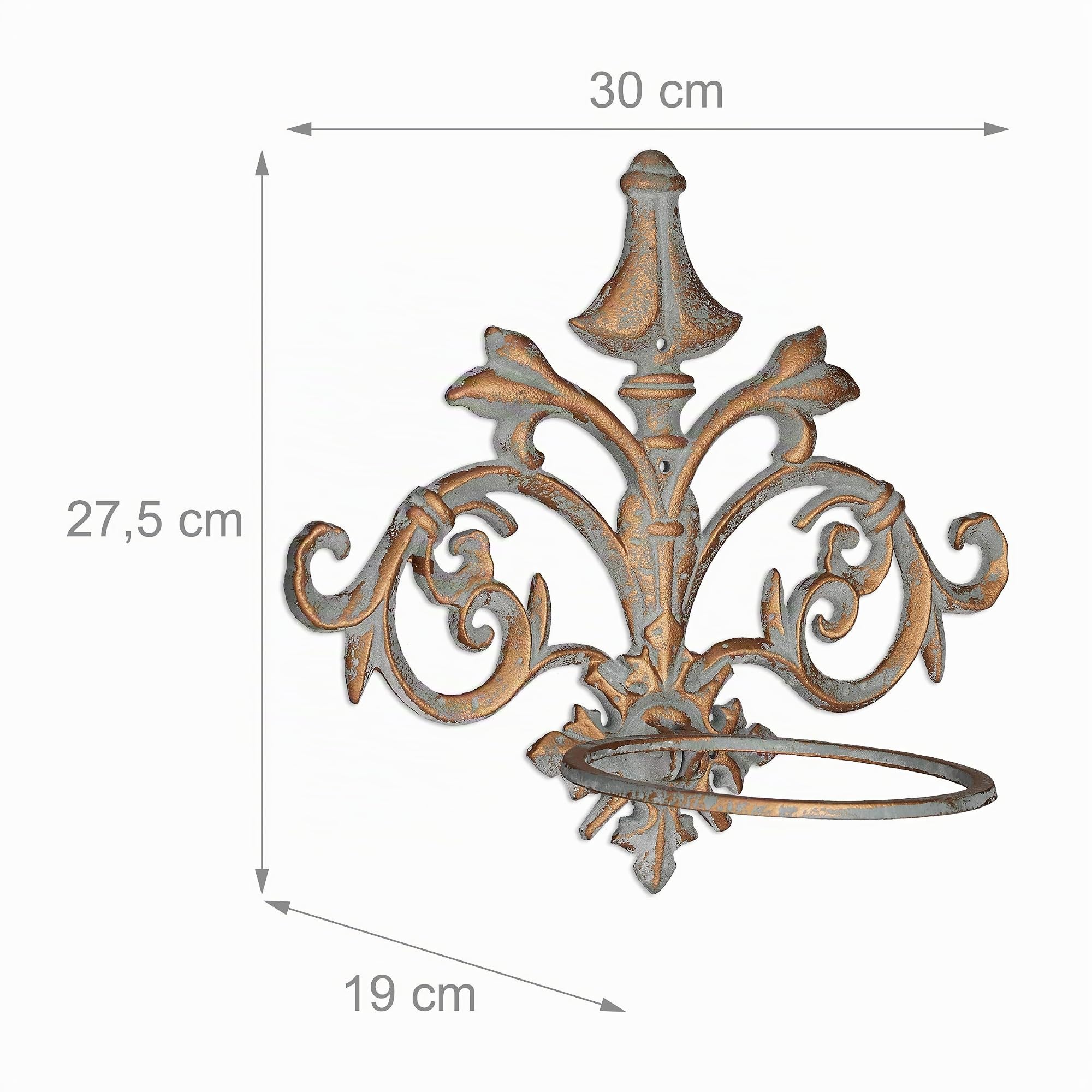 relaxdays-wand-blumenhalter-barock-gusseisen-ring-13-5-cm-gold-grau image 4