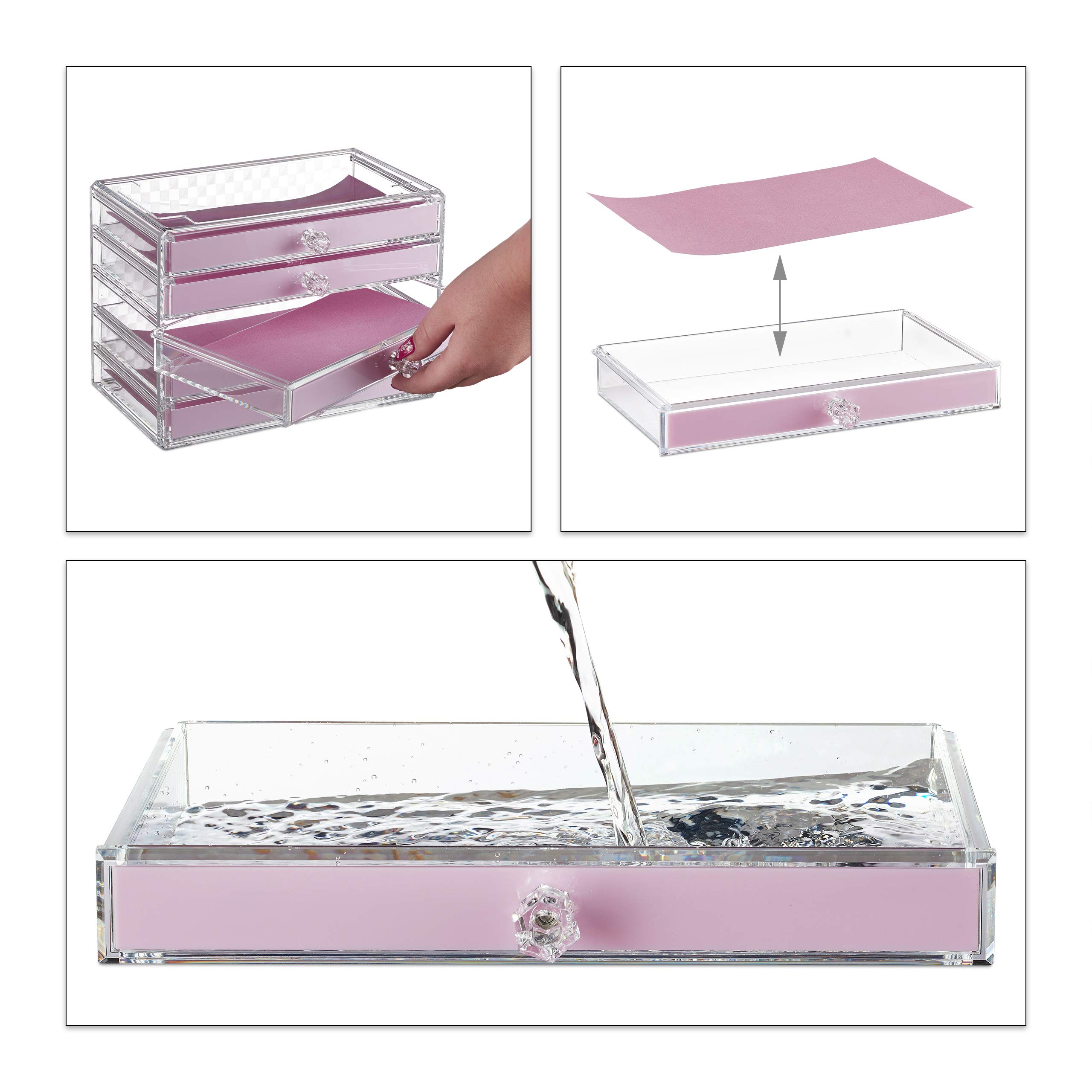 relaxdays-kosmetik-organizer-acryl-rosa-5-schubladen-mit-einlegern image 6