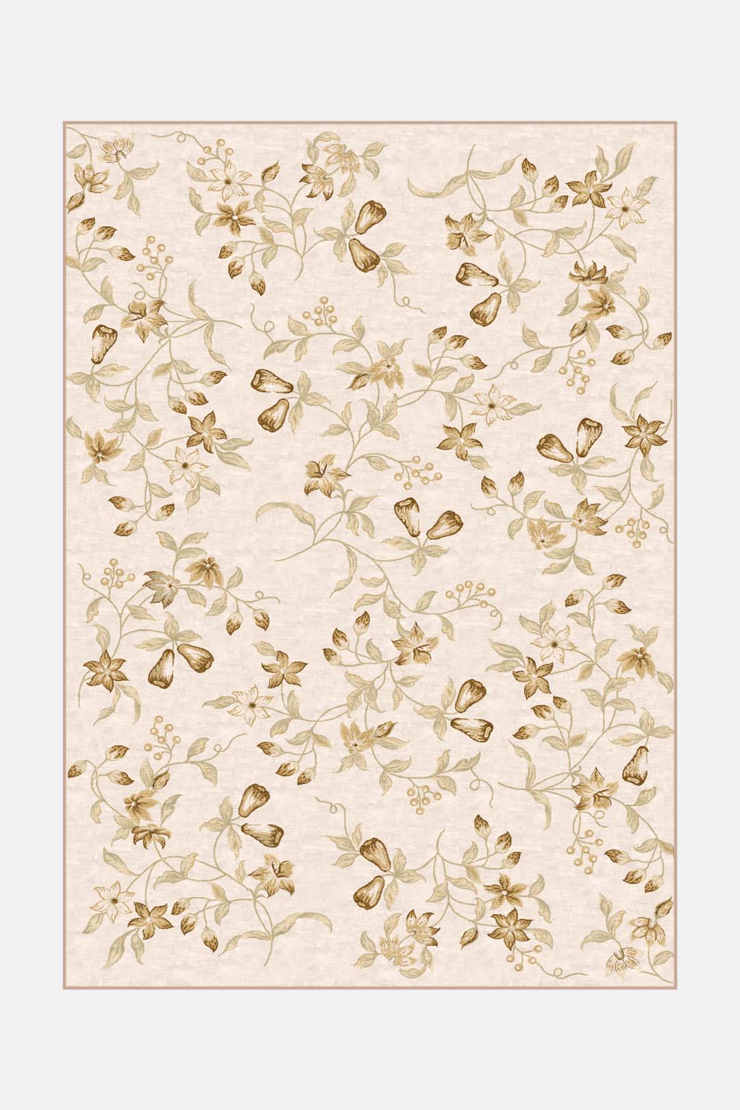 teppana-lale-beige-teppich-waschbar-floral image 1