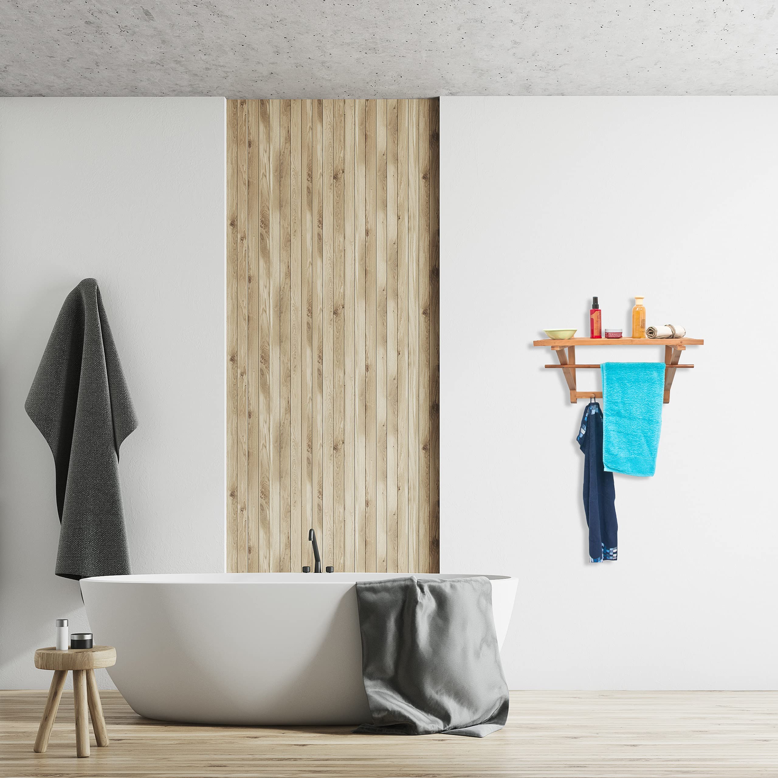relaxdays-wandgarderobe-bambus-mit-hutablage-natur-35-x-60-x-30-cm image 5