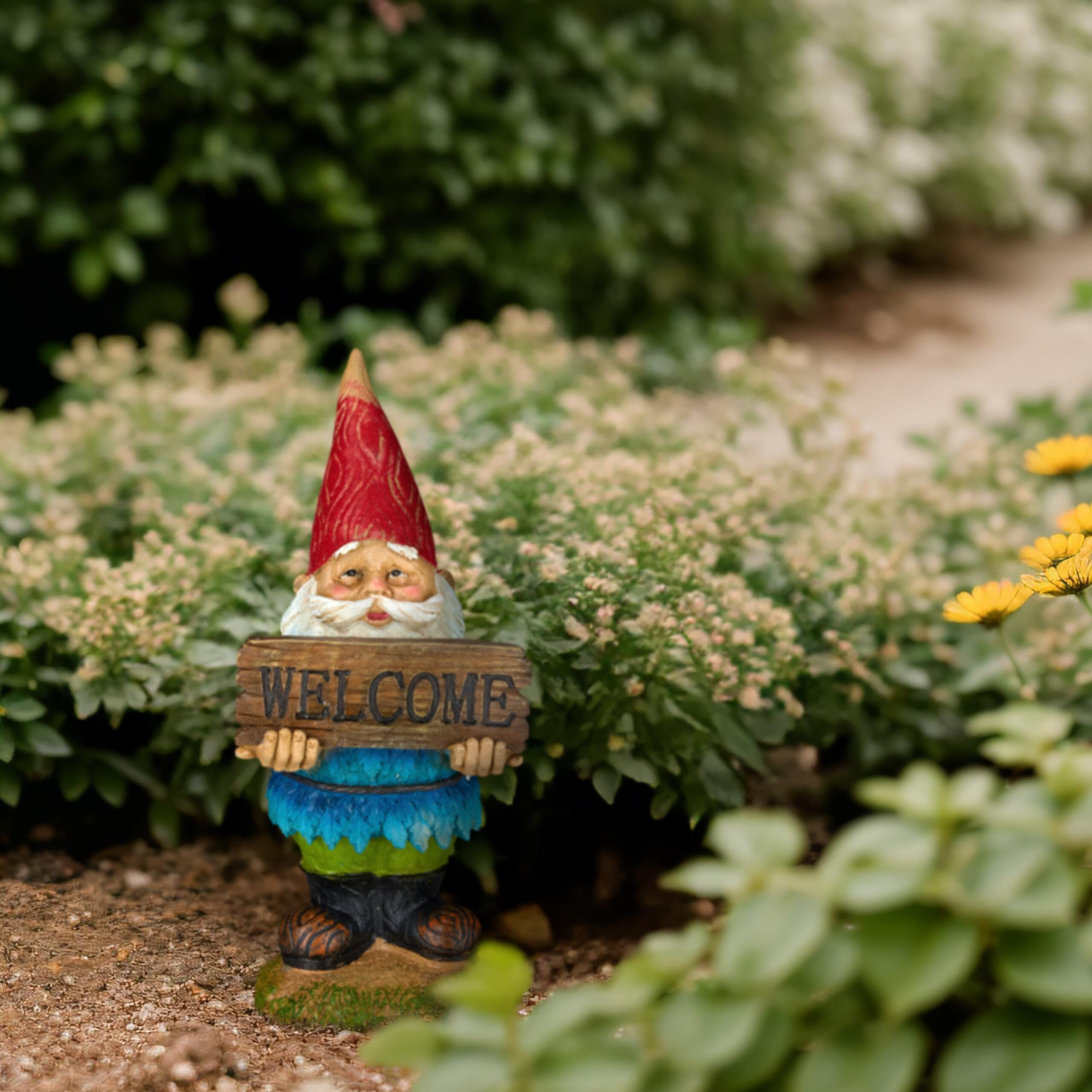 relaxdays-gartenzwerg-welcome-31-cm-bunt-wetterfester-kunststein image 5