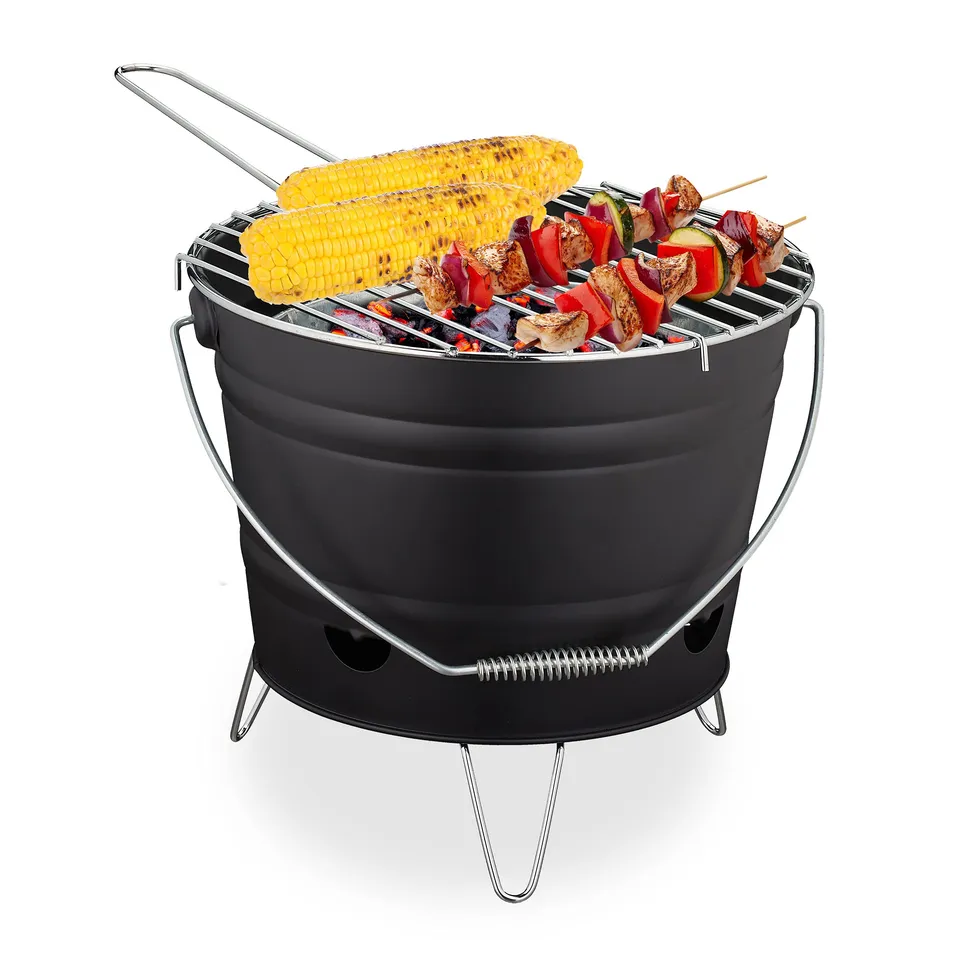 relaxdays-grilleimer-holzkohlegrill-tragbar-mit-rost-26-5-cm-f-r-balkon-camping- image 1