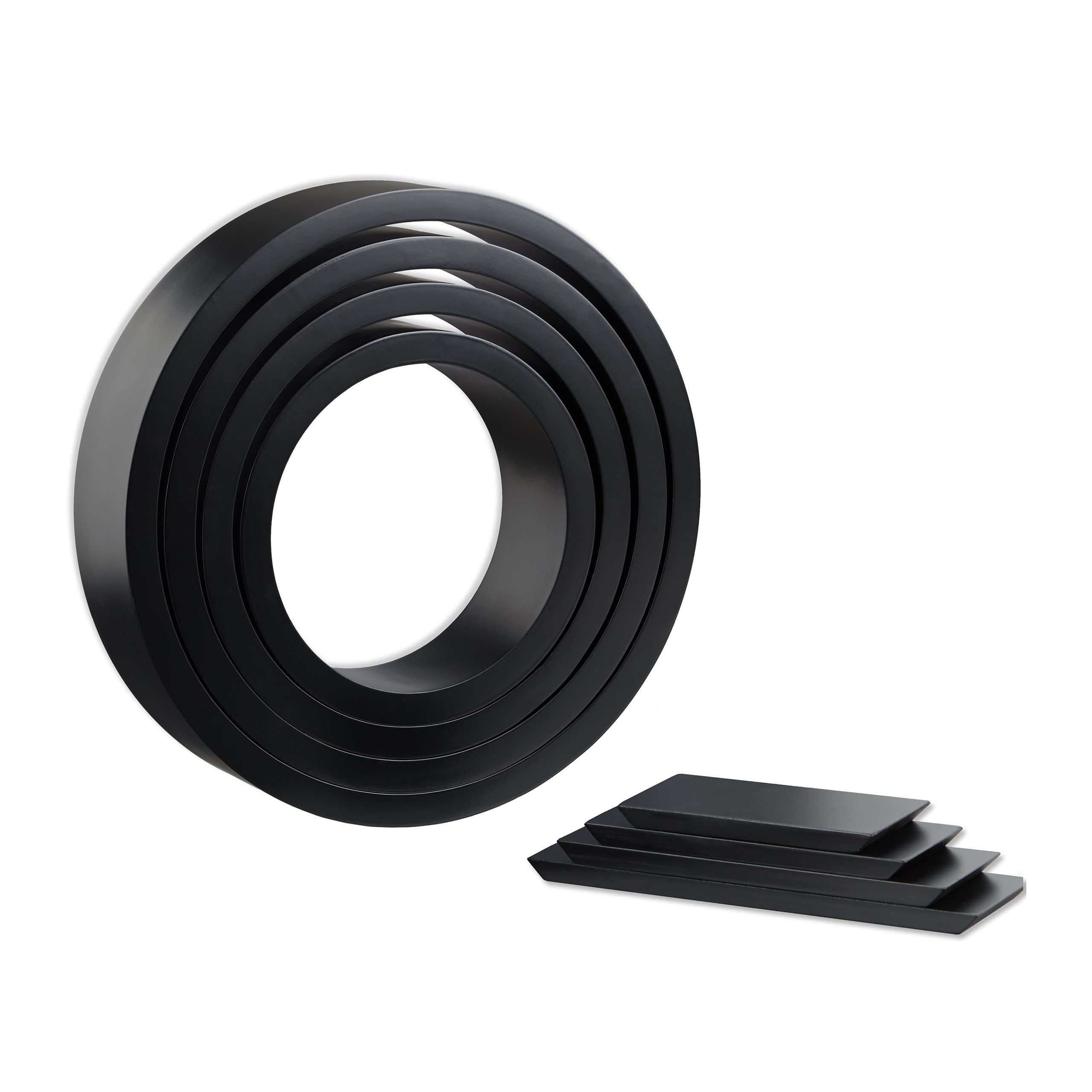 relaxdays-wandregal-rund-4er-set-mdf-schwarz-bis-8-kg image 6