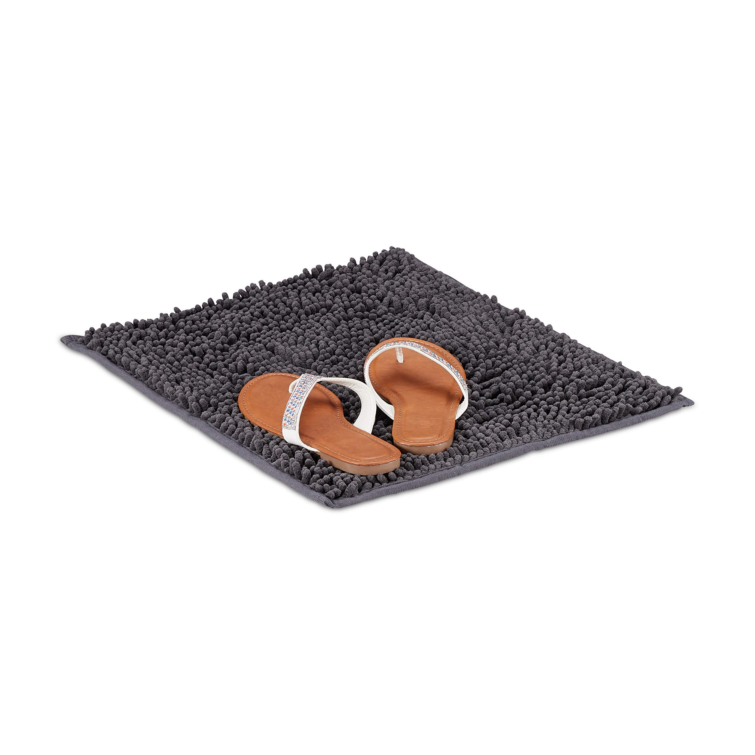 relaxdays-badteppich-shaggy-40x50-cm-mikrofaser-grau-antirutsch image 1