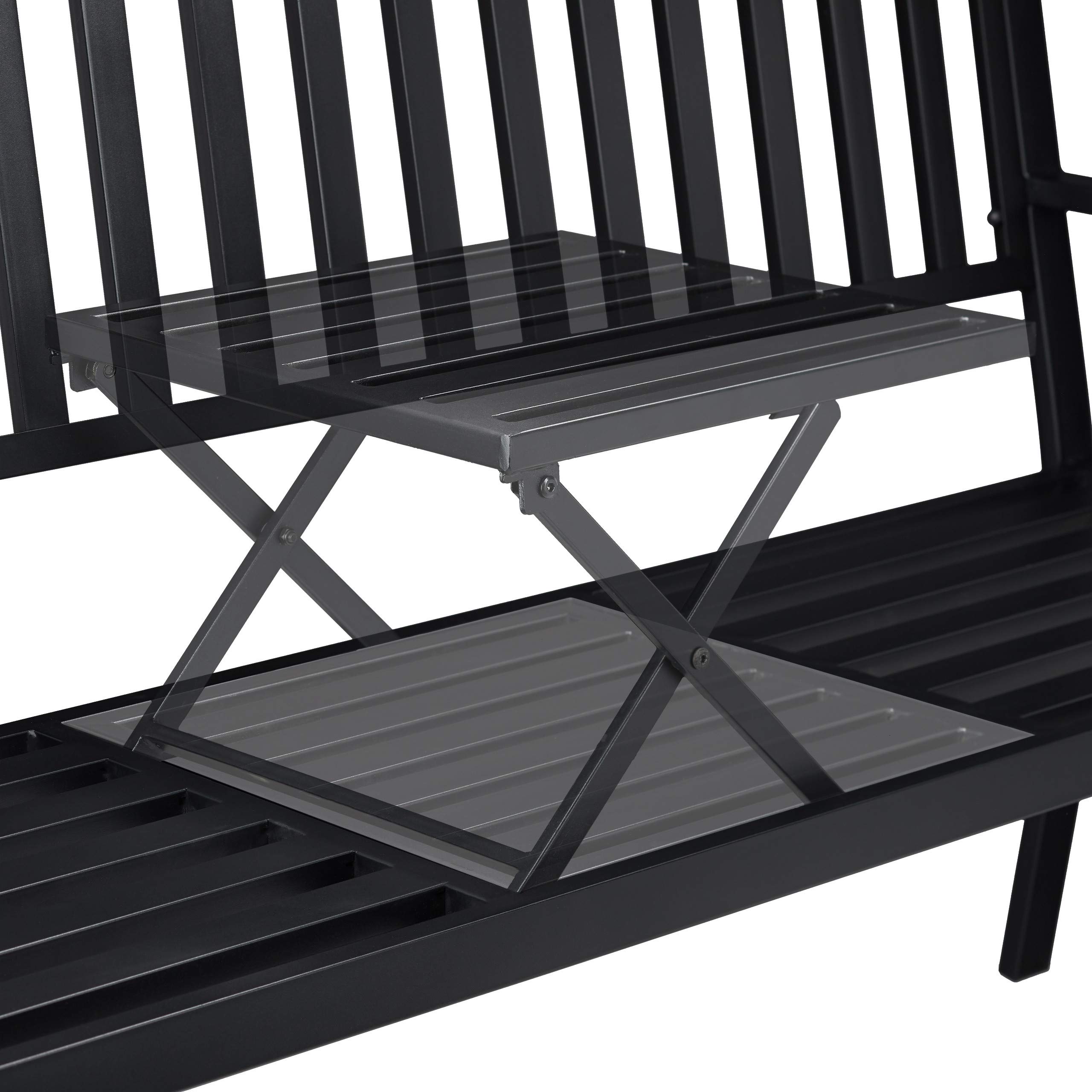 relaxdays-gartenbank-3-sitzer-schwarz-mit-klapptisch-150x57-5x90-cm image 6