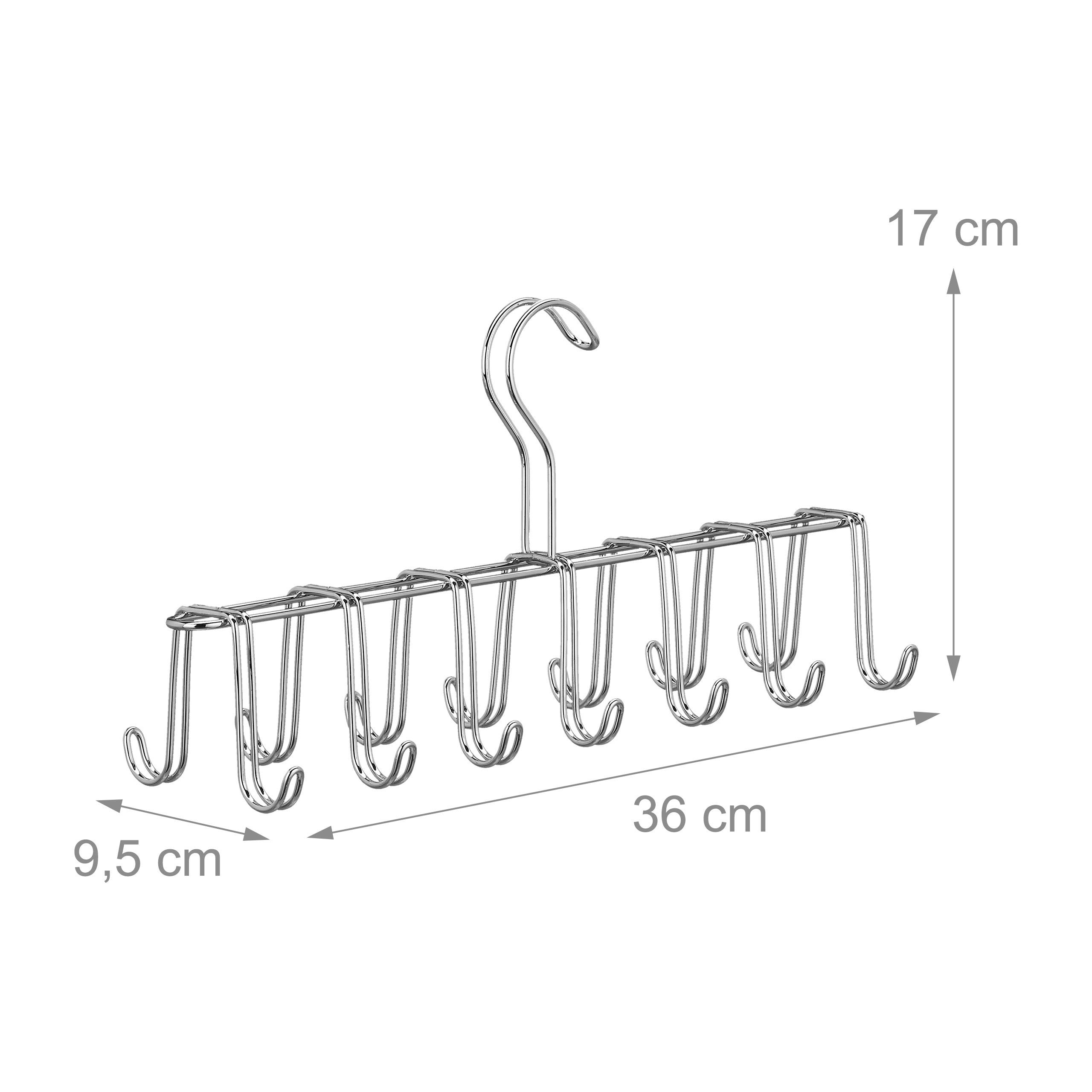 relaxdays-g-rtelhalter-krawattenhalter-metall-silber-14-haken image 4