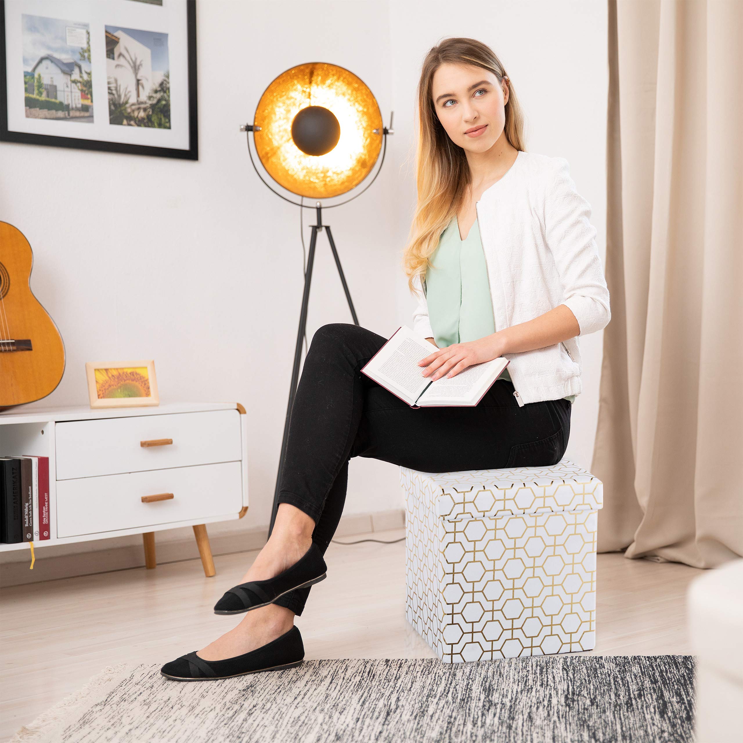 relaxdays-sitzw-rfel-faltbar-38x38x38-cm-wei-gold-40l image 2
