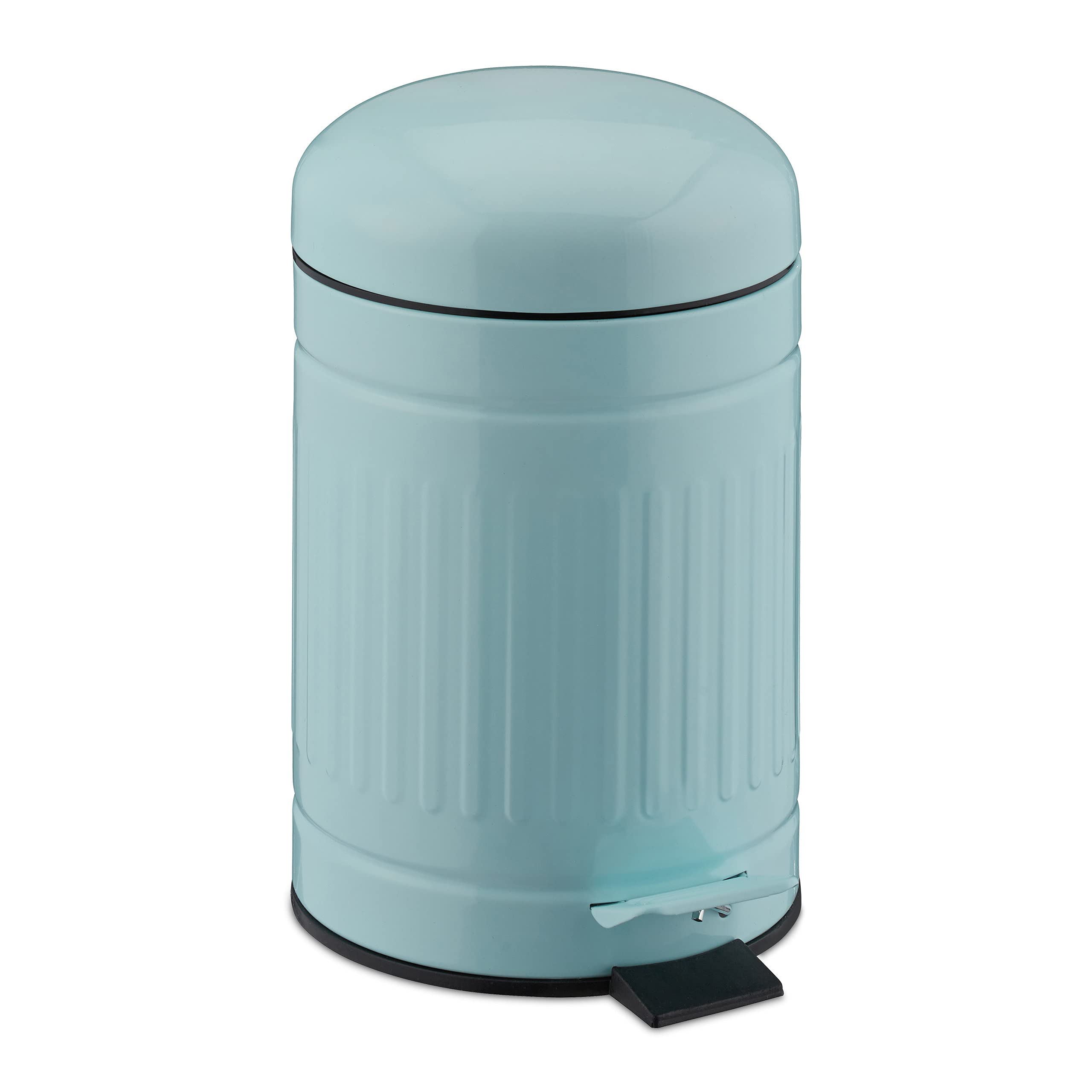 relaxdays-treteimer-3-liter-metall-mintgr-n-mit-absenkautomatik image 1