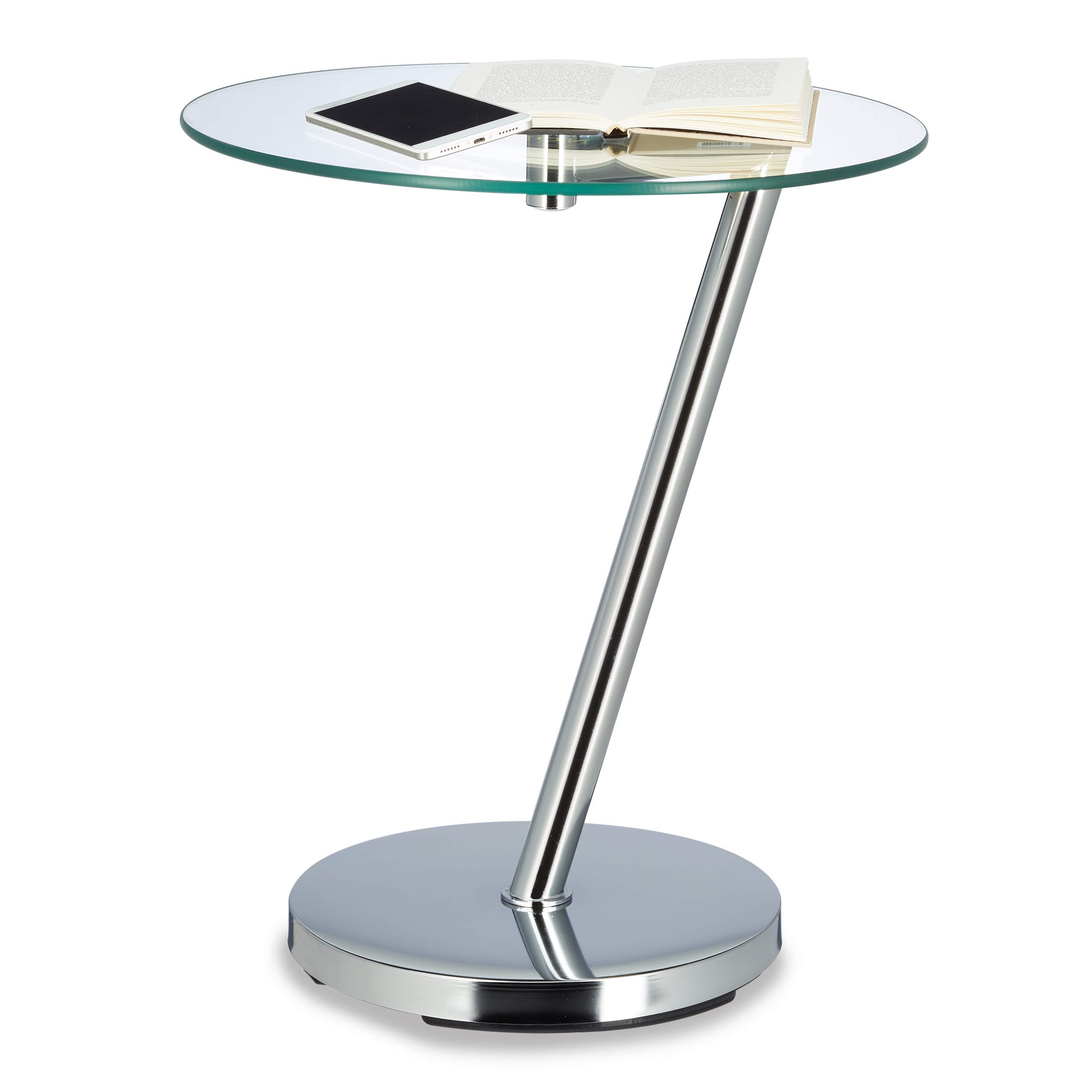 relaxdays-kaffeetisch-glas-chrom-rund-52-x-45-x-45-cm-silber image 1