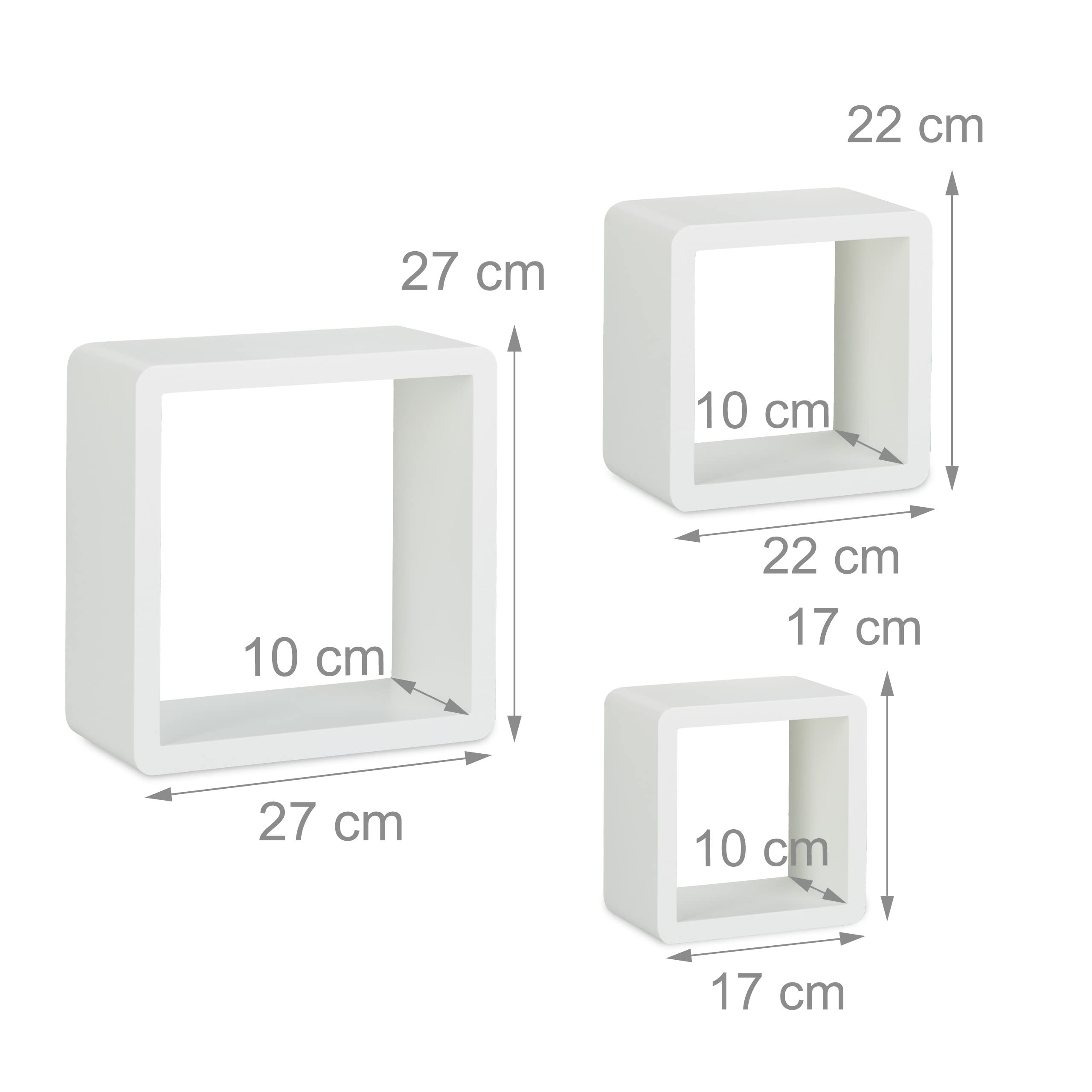 relaxdays-wandregal-cube-3er-set-mdf-weiss-27-x-27-cm image 3