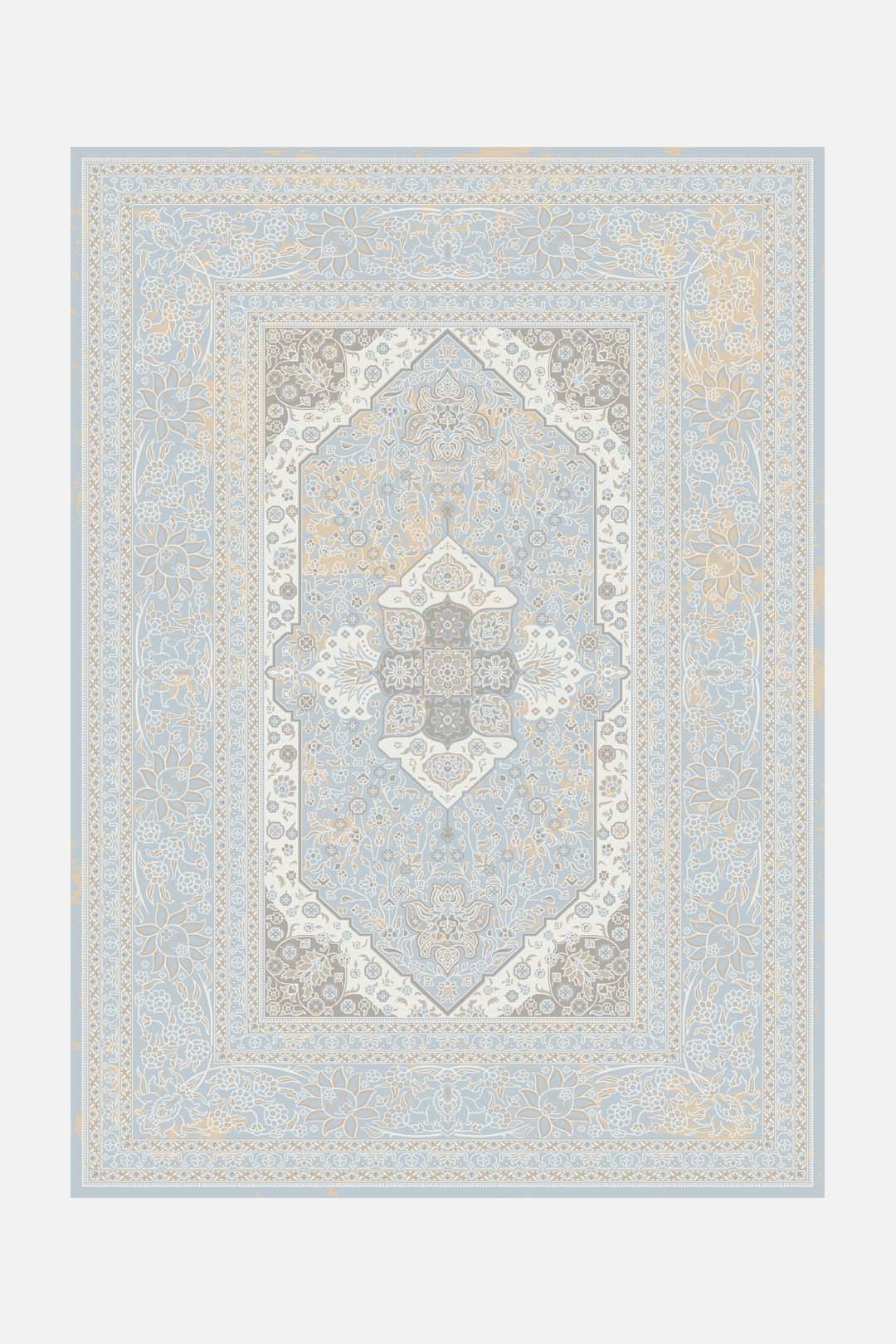 teppana-mahan-taubengrau-waschbarer-teppich-klassisch image 1