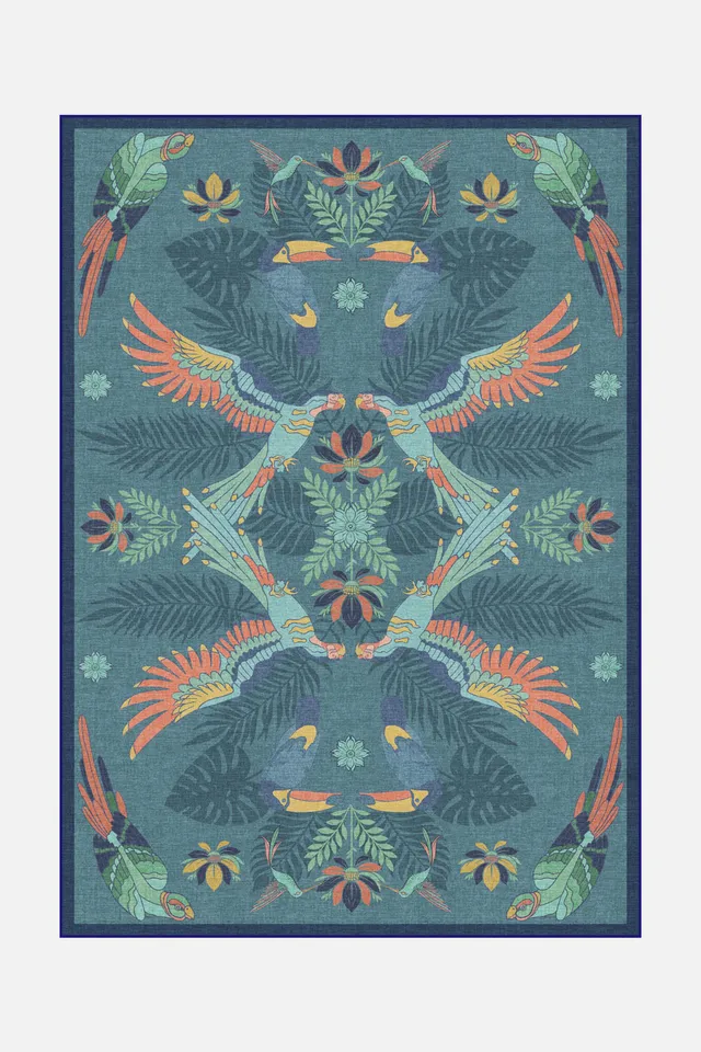 teppana-tropenv-gel-blau-teppich-waschbarer-indoor-teppich image 1