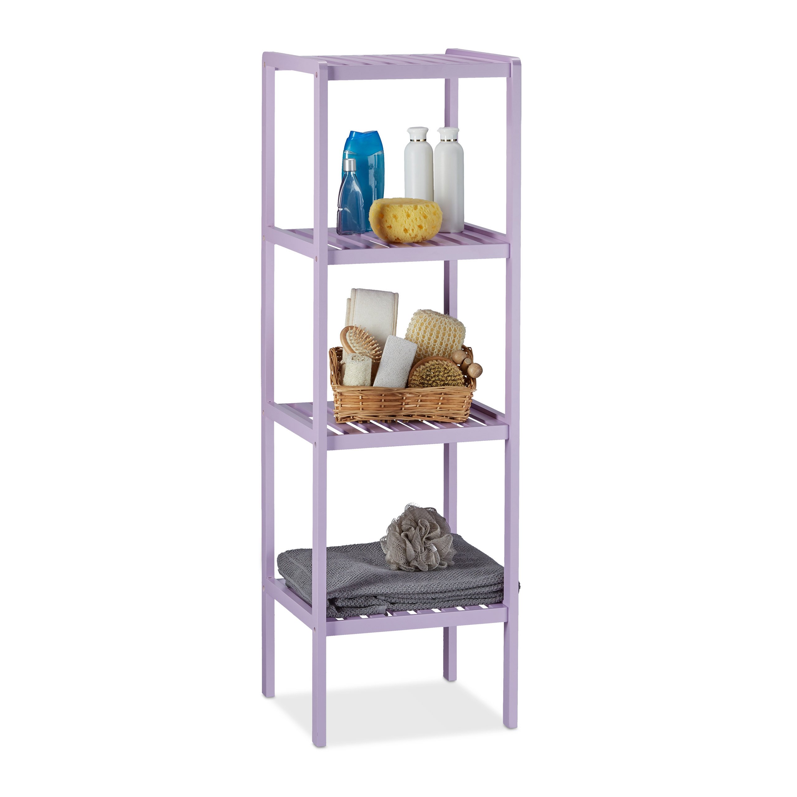 relaxdays-bambus-badregal-4-ablagen-110x34-5x33-cm-flieder image 1