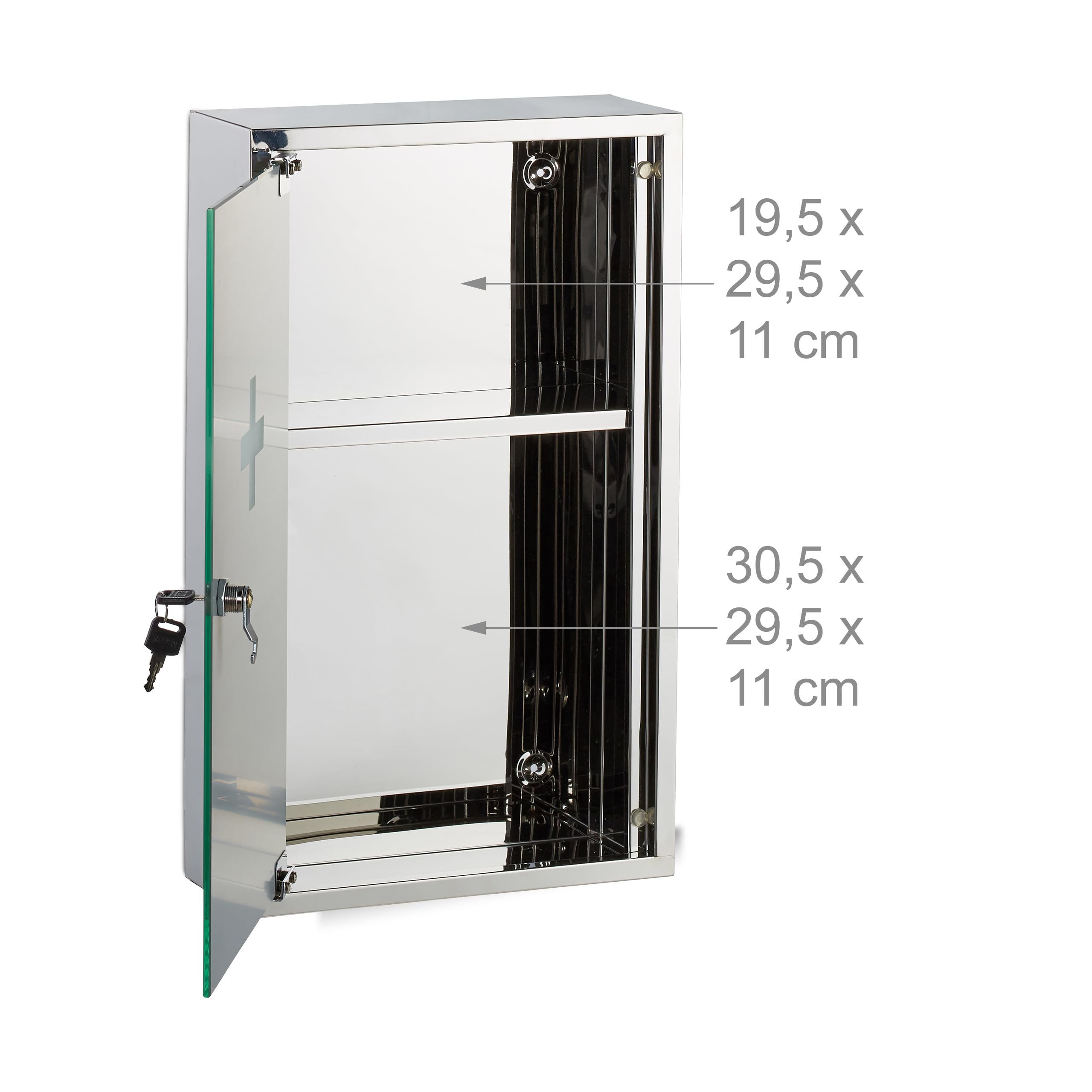 relaxdays-medizinschrank-edelstahl-mit-spiegelt-r-50-x-30-x-11-cm-silber image 5