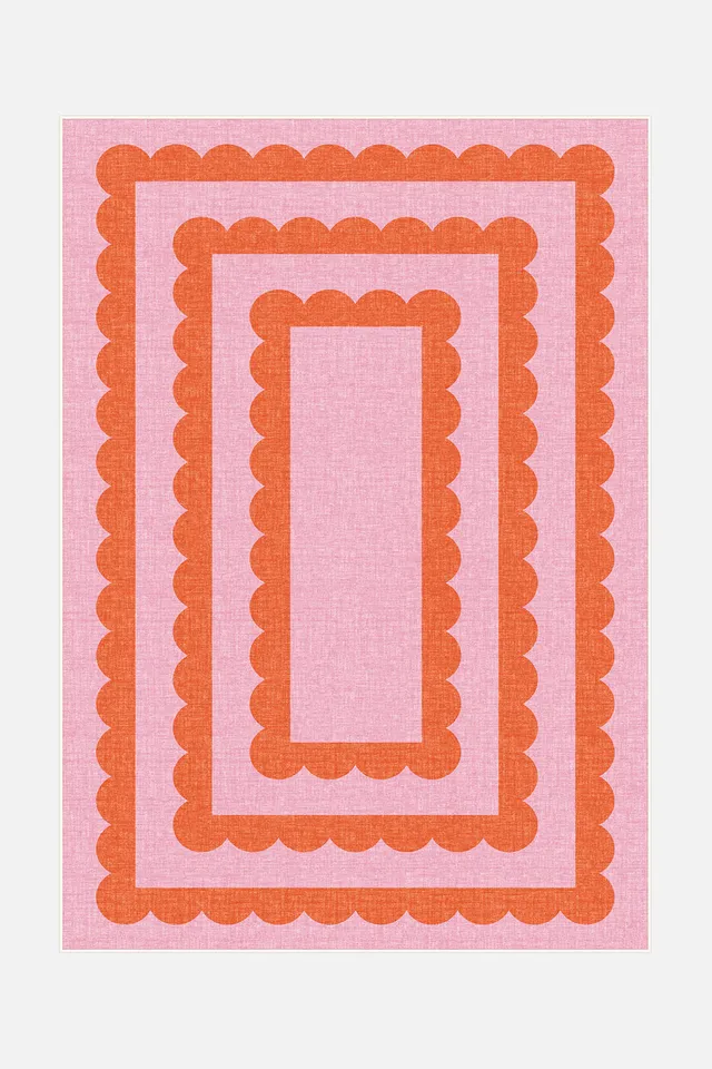 teppana-ellie-koralle-teppich-waschbar-geometrisch image 1