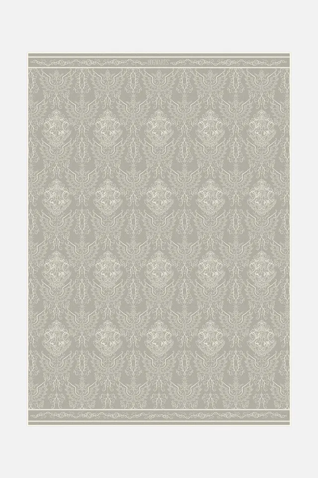 teppana-harry-potter-damast-taupe-teppich-waschbarer-kinder-teppich-beige-grau image 1