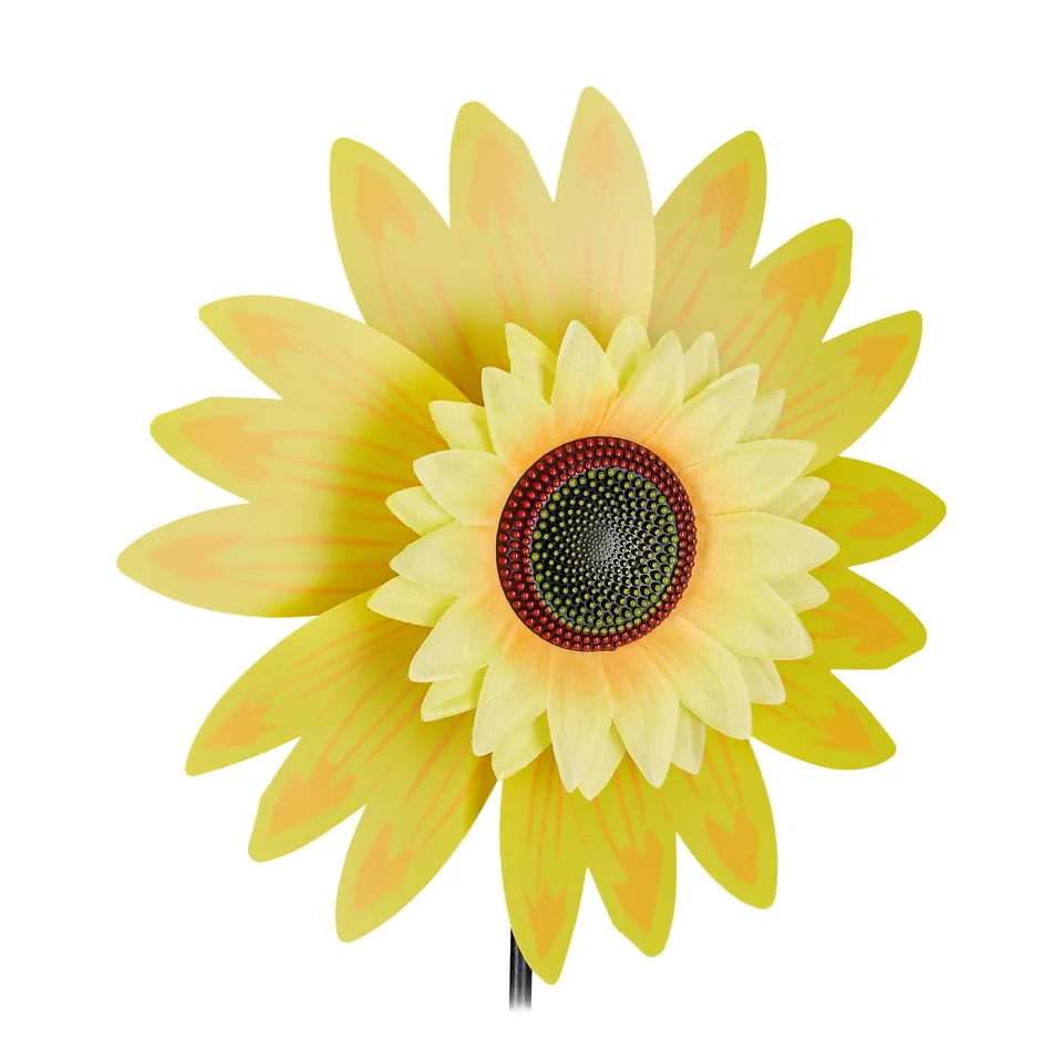 relaxdays-windrad-blume-sonnenblume-70-cm-gelb-gartenstecker image 1