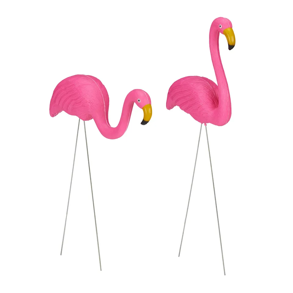 relaxdays-flamingo-figur-2er-set-pink-kunststoff-metall-70-cm-und-57-cm image 1