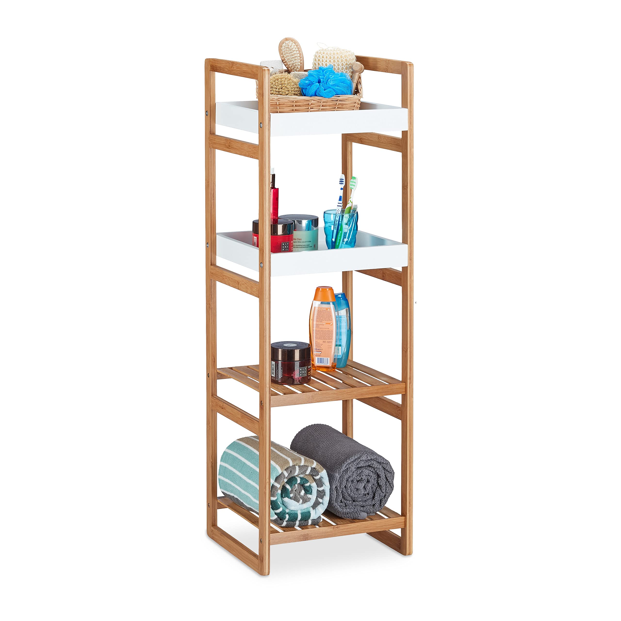 relaxdays-bambus-badregal-4-ablagen-110x34-5x33-cm-flieder image 7