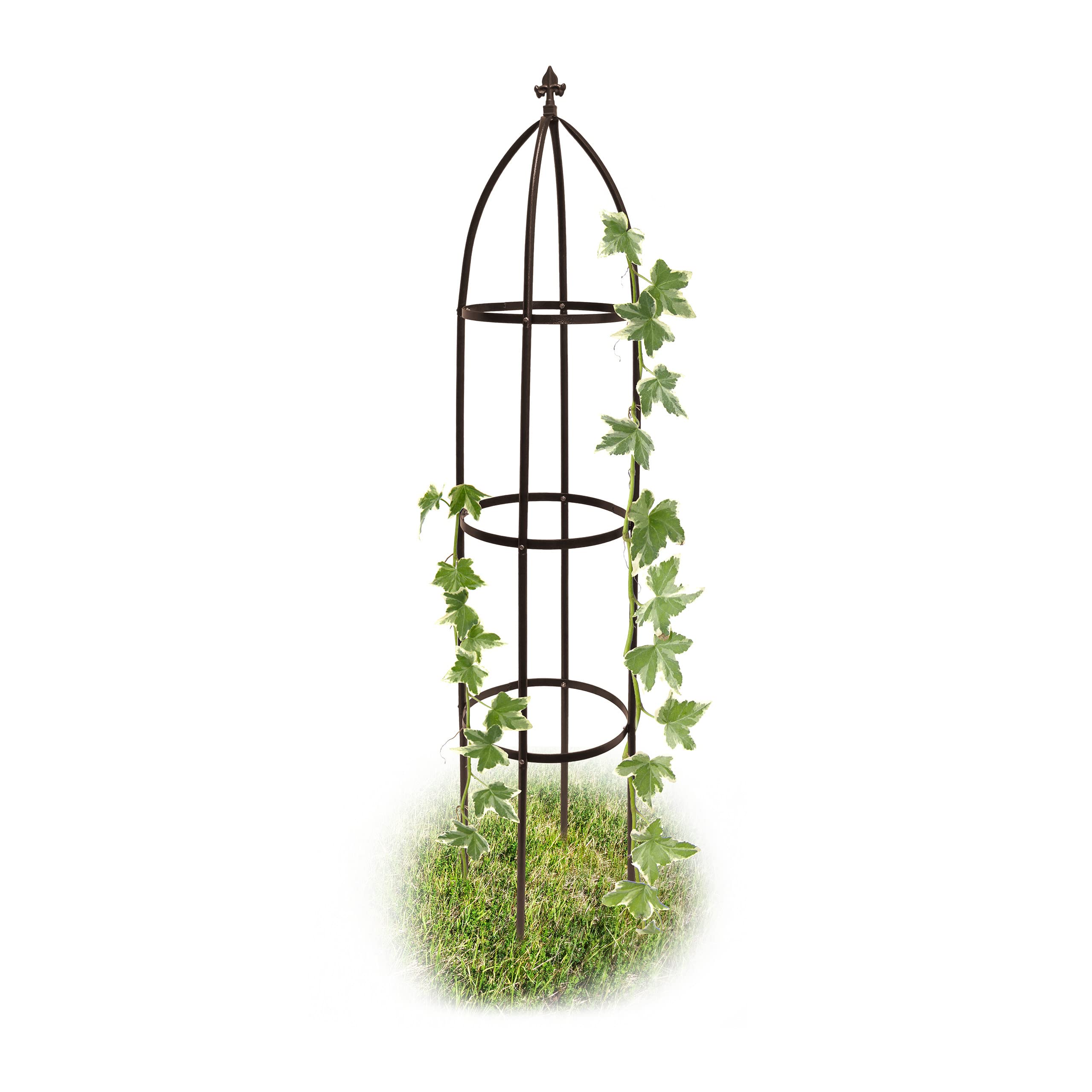 relaxdays-rankhilfe-obelisk-metall-190-cm-braun-ranks-ule-190-x-35-x-35-cm image 1