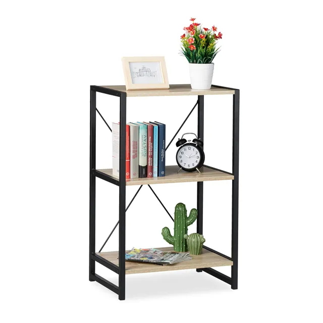relaxdays-standregal-industrial-niedrig-3-f-cher-80x50x35-cm image 1