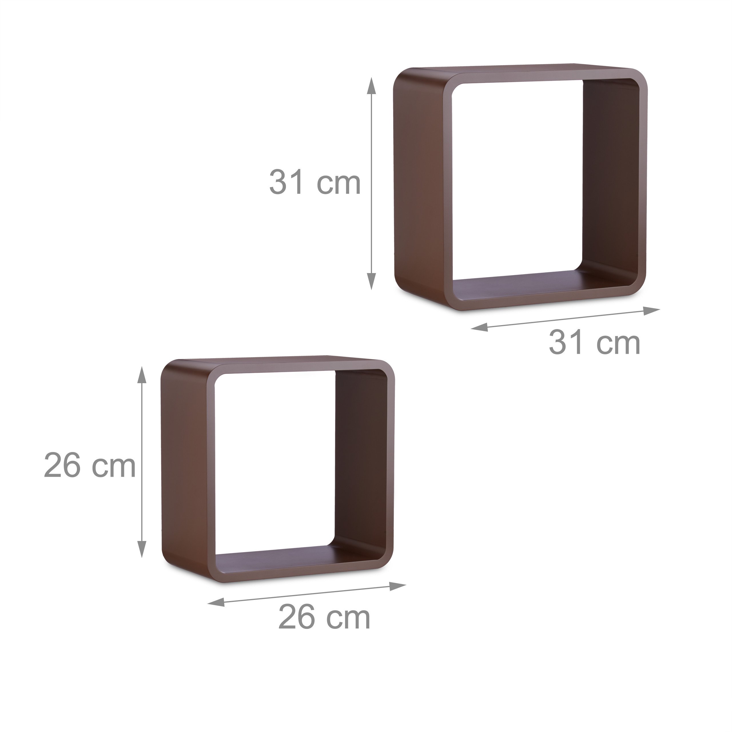 relaxdays-wandregal-cube-4-teiliges-set-mdf-braun image 4