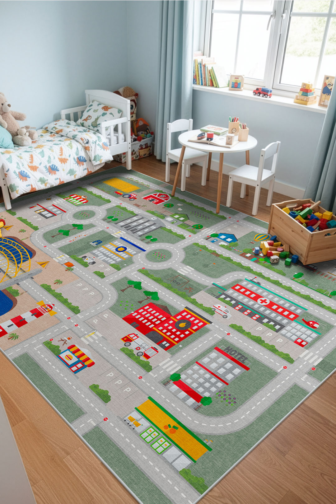 teppana-spielteppich-stra-en-bunt-waschbar image 4