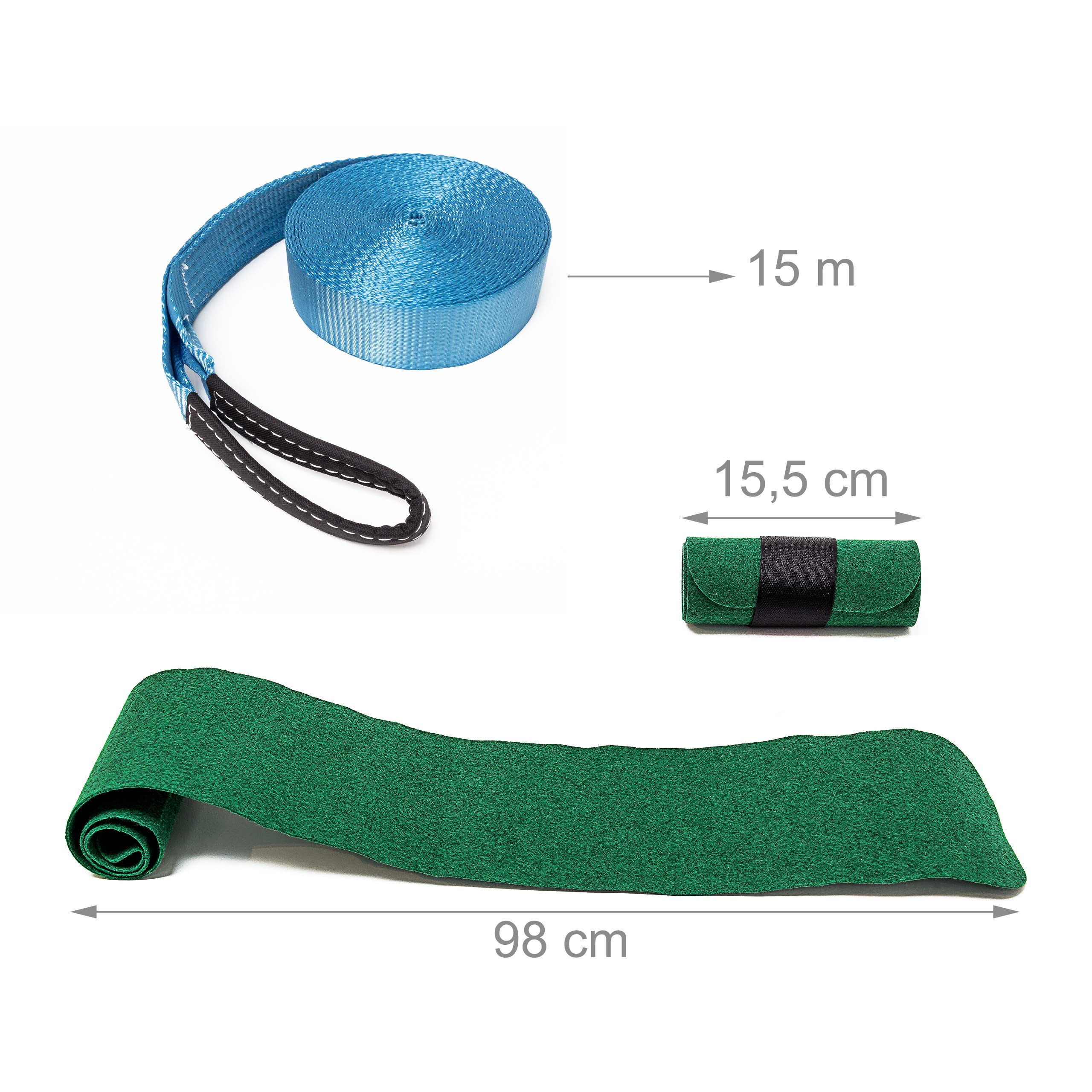 relaxdays-slackline-15-m-set-mit-ratsche-und-baumschutz-blau image 4