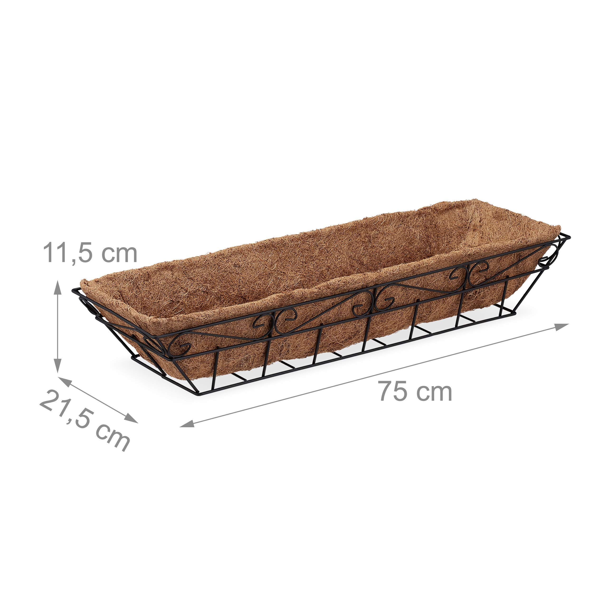 relaxdays-blumenkasten-2er-set-75-cm-schwarz-mit-kokoseinlage image 4