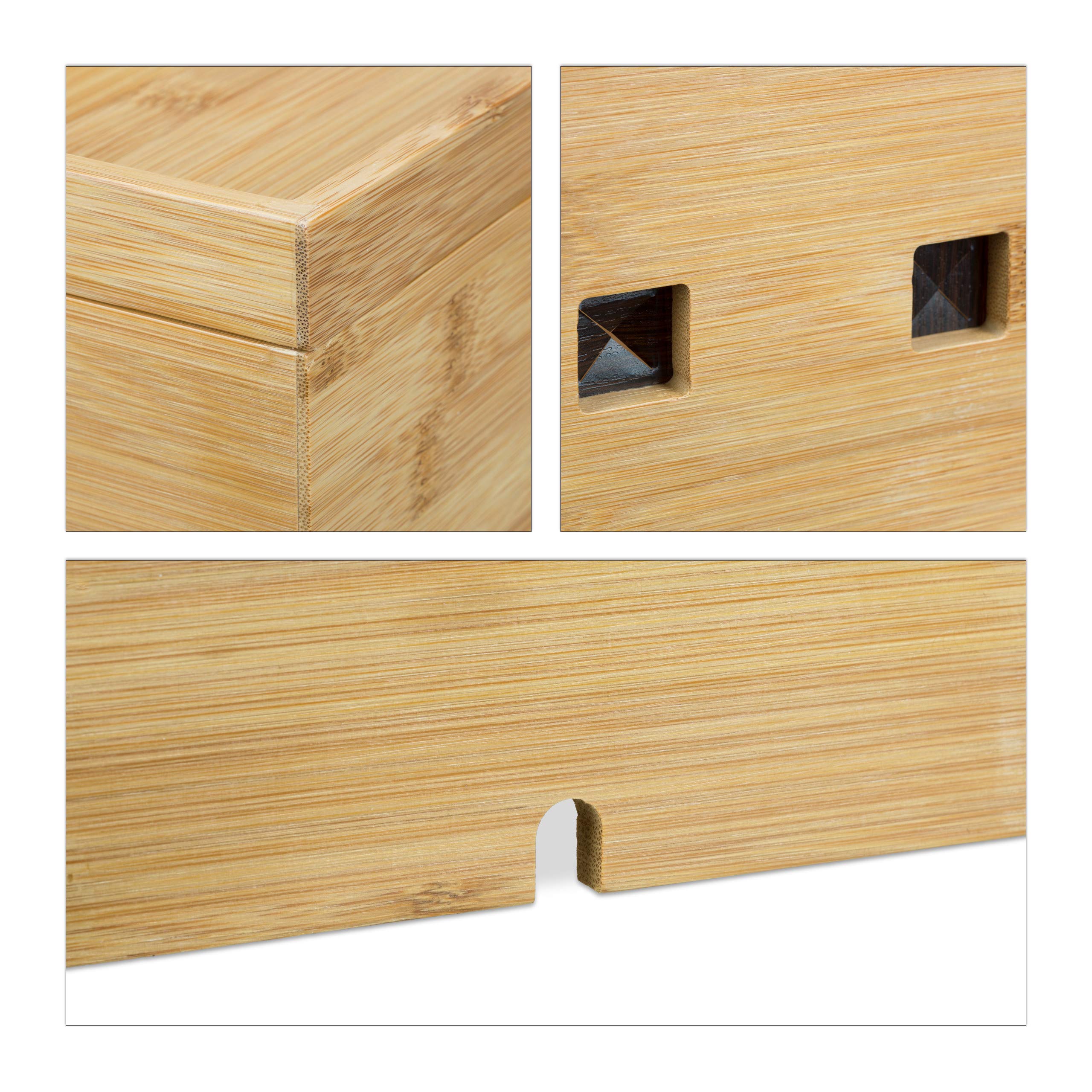relaxdays-kabelbox-bambus-ladestation-natur image 6