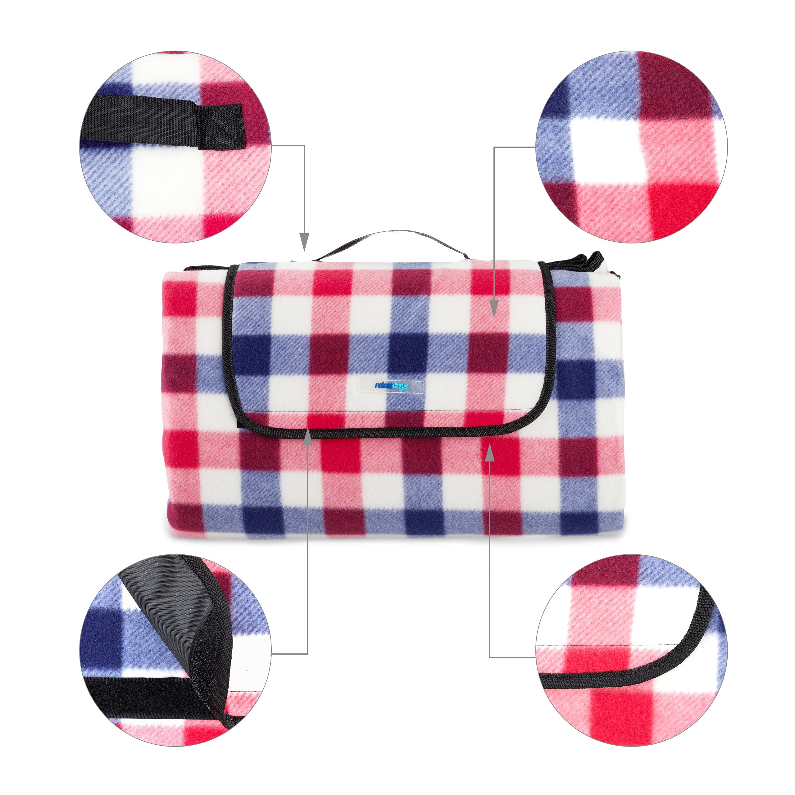 relaxdays-picknickdecke-fleece-xxl-200x200-cm-wasserdichte-stranddecke-mit-alu-b image 7