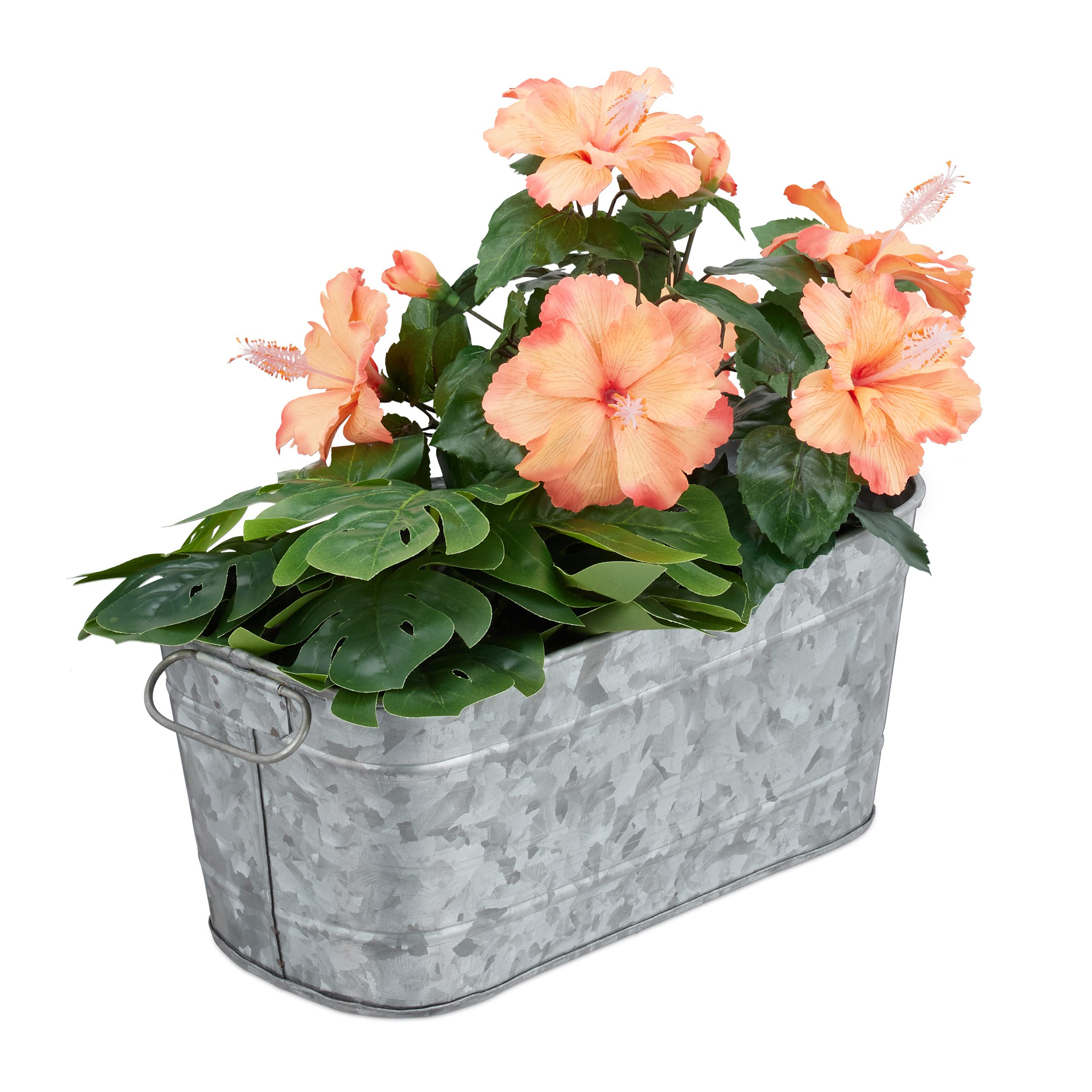relaxdays-blumenkasten-metall-zink-38-cm-vintage image 1
