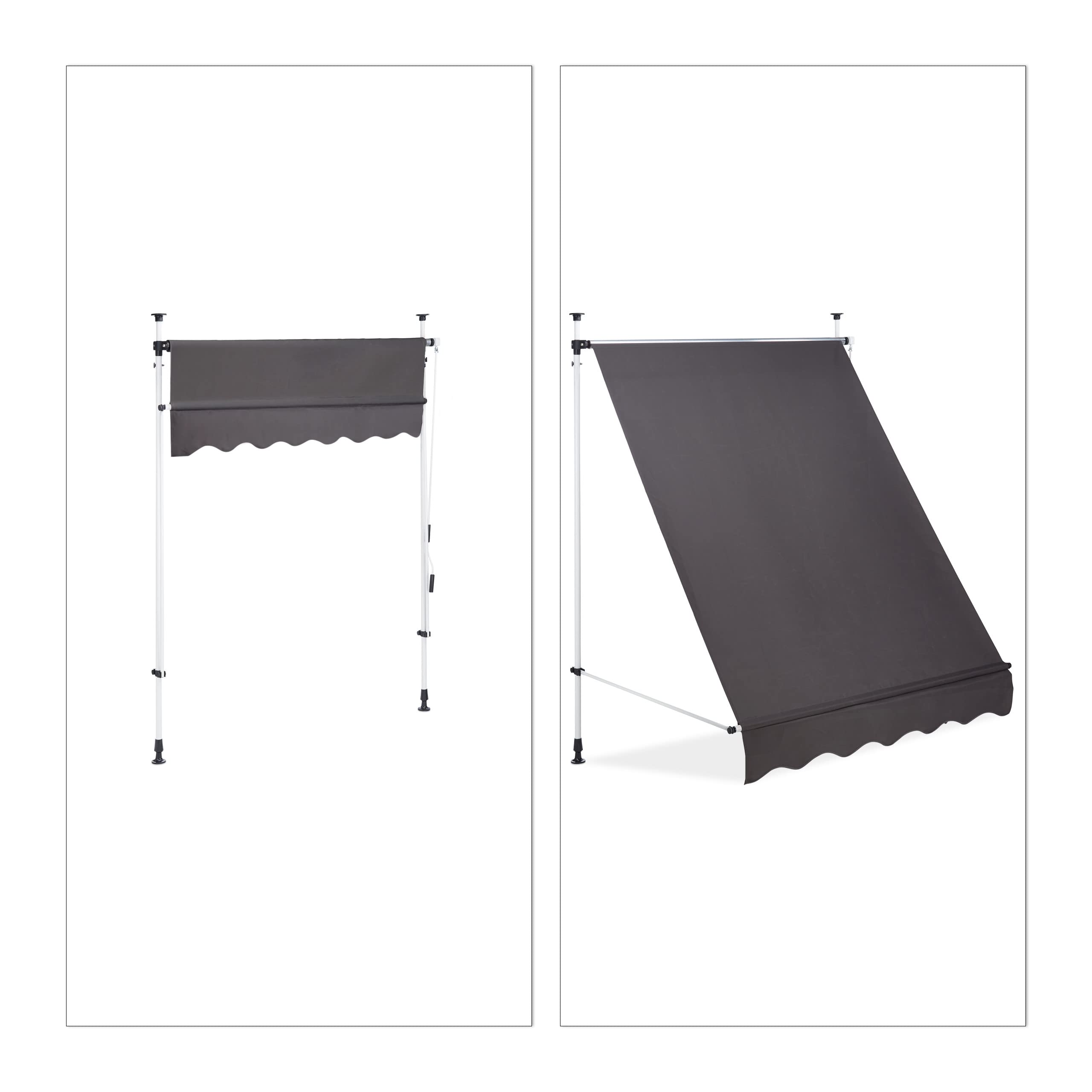 relaxdays-klemmmarkise-balkon-150-cm-grau-polyester-mit-handkurbel-ohne-bohren image 5