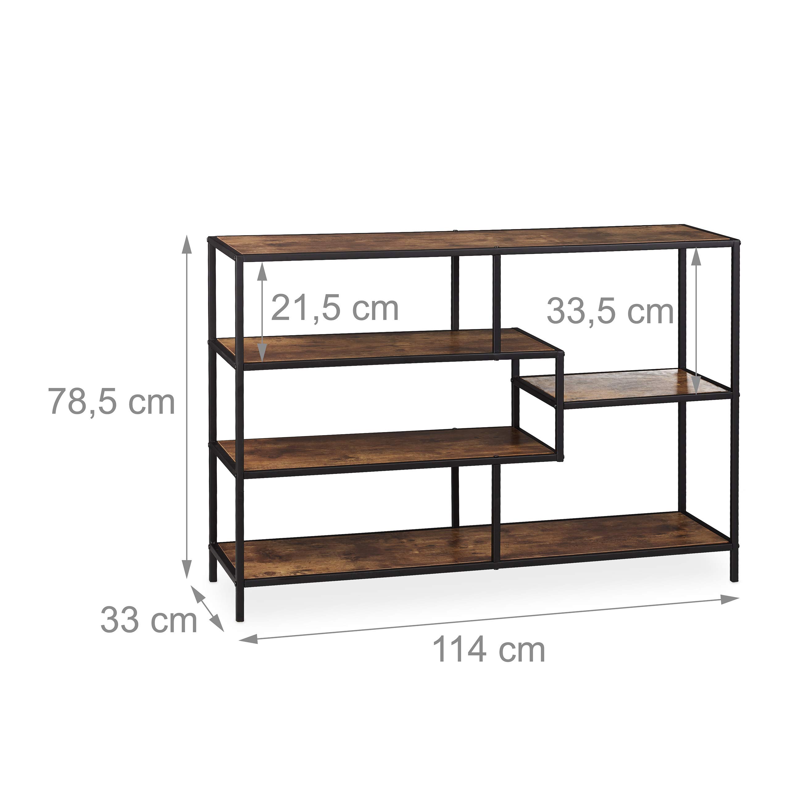 relaxdays-standregal-vintage-78-5-x-114-x-33-cm-braun-schwarz image 3