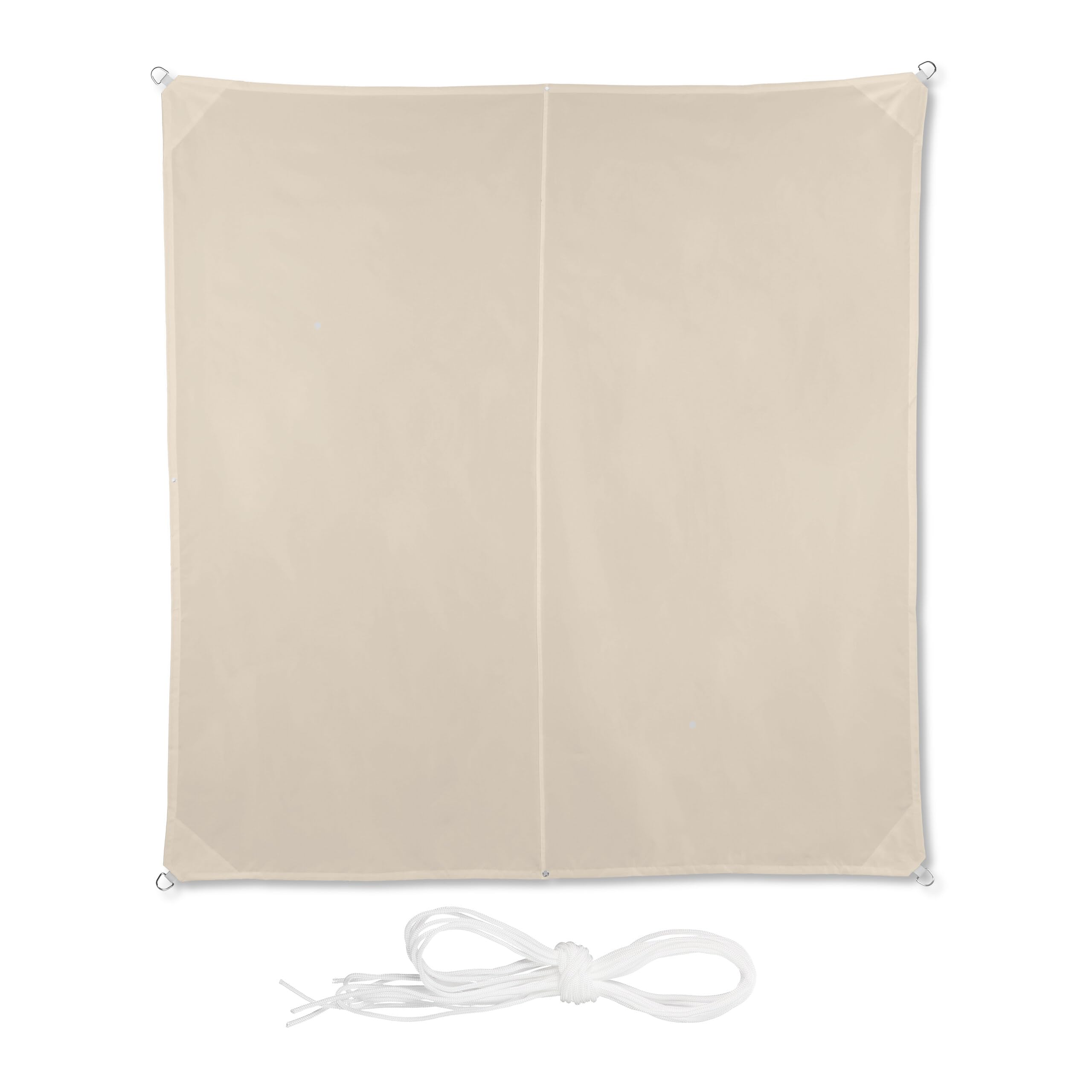 relaxdays-sonnensegel-quadratisch-3x3-m-beige-wasserabweisend image 1
