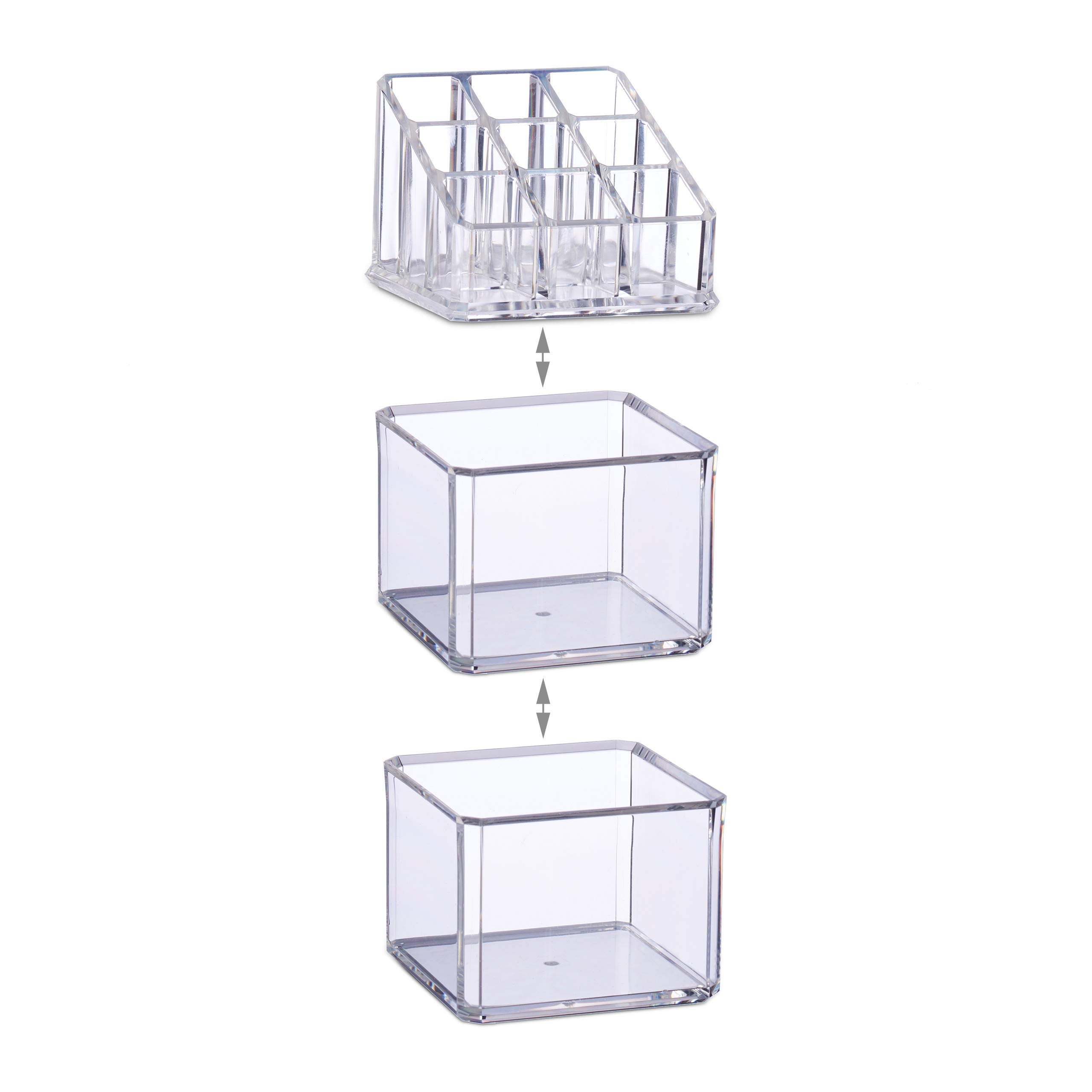 relaxdays-kosmetik-organizer-acryl-dreiteilig-transparent image 7