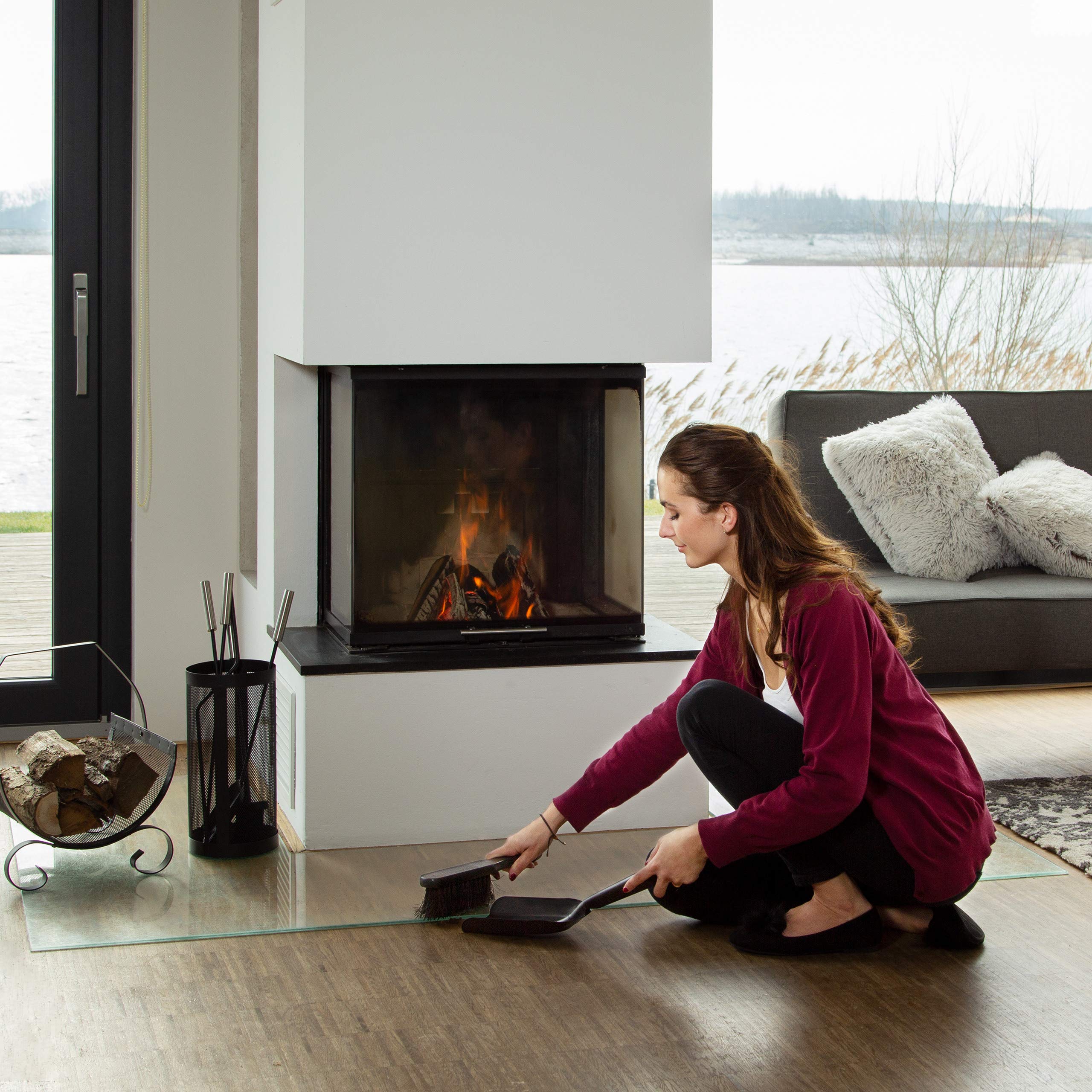 relaxdays-kehrgarnitur-klein-41-cm-schwarz-handfeger-mit-kaminschaufel image 2