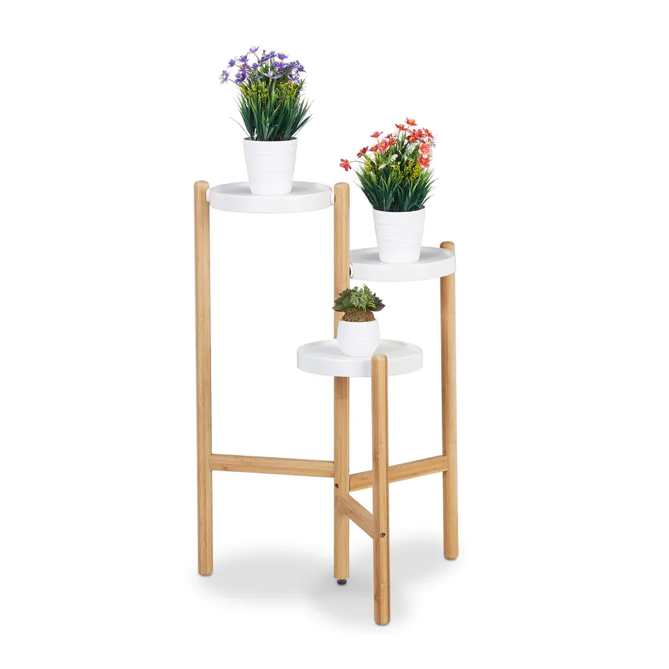 relaxdays-blumentreppe-3-stufig-metall-und-bambus-78-x-53-x-45-cm-natur-wei image 1