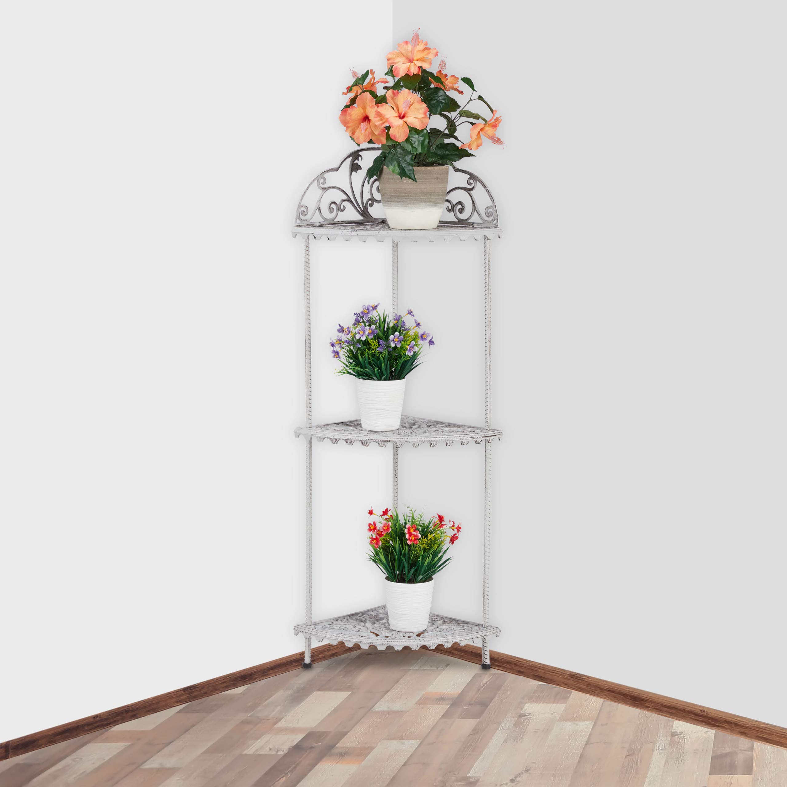 relaxdays-eckregal-106x42x31-cm-wei-3-ablagen-gusseisen-vintage-antik image 2