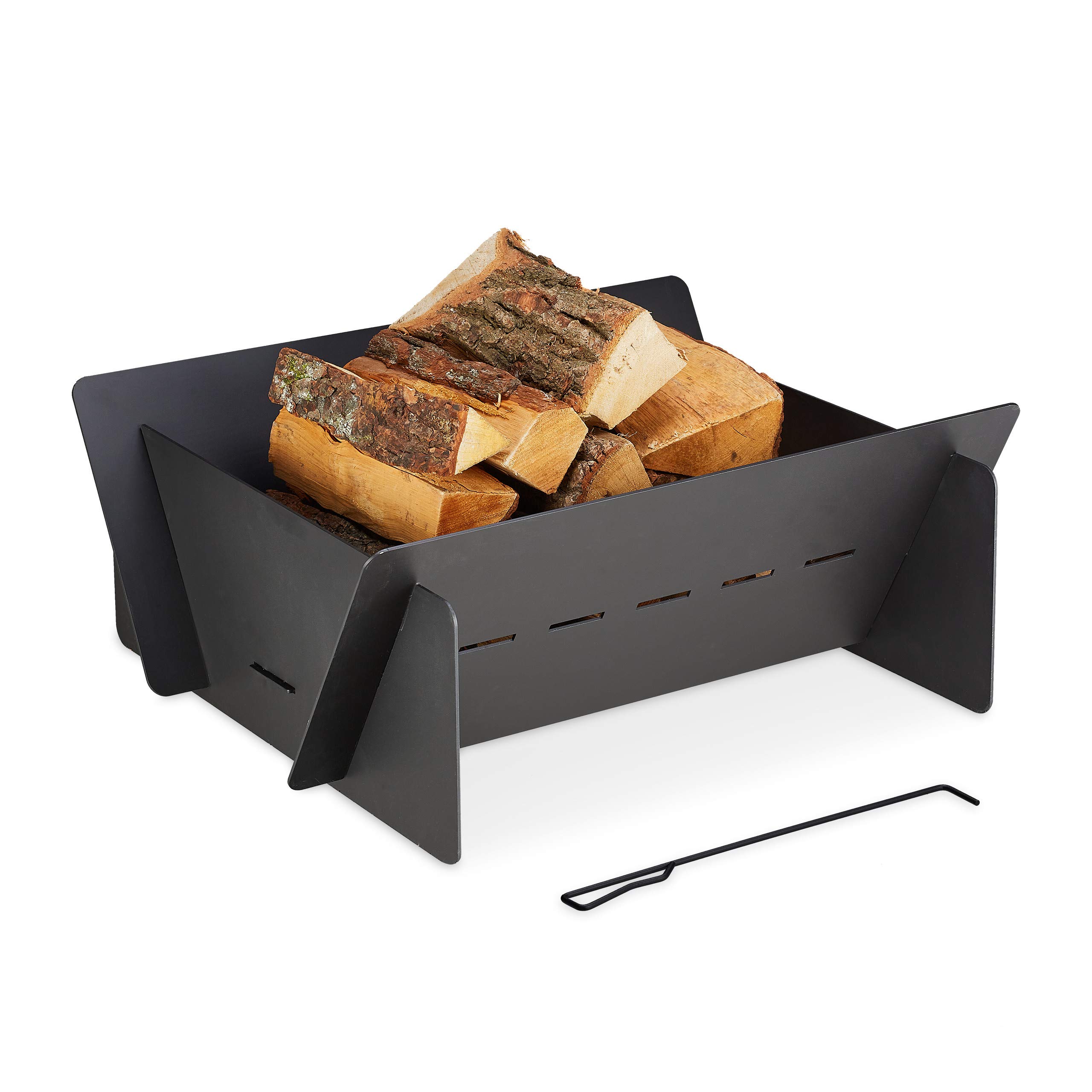 relaxdays-feuerschale-stahl-schwarz-74x66-cm-mit-sch-rhaken image 1