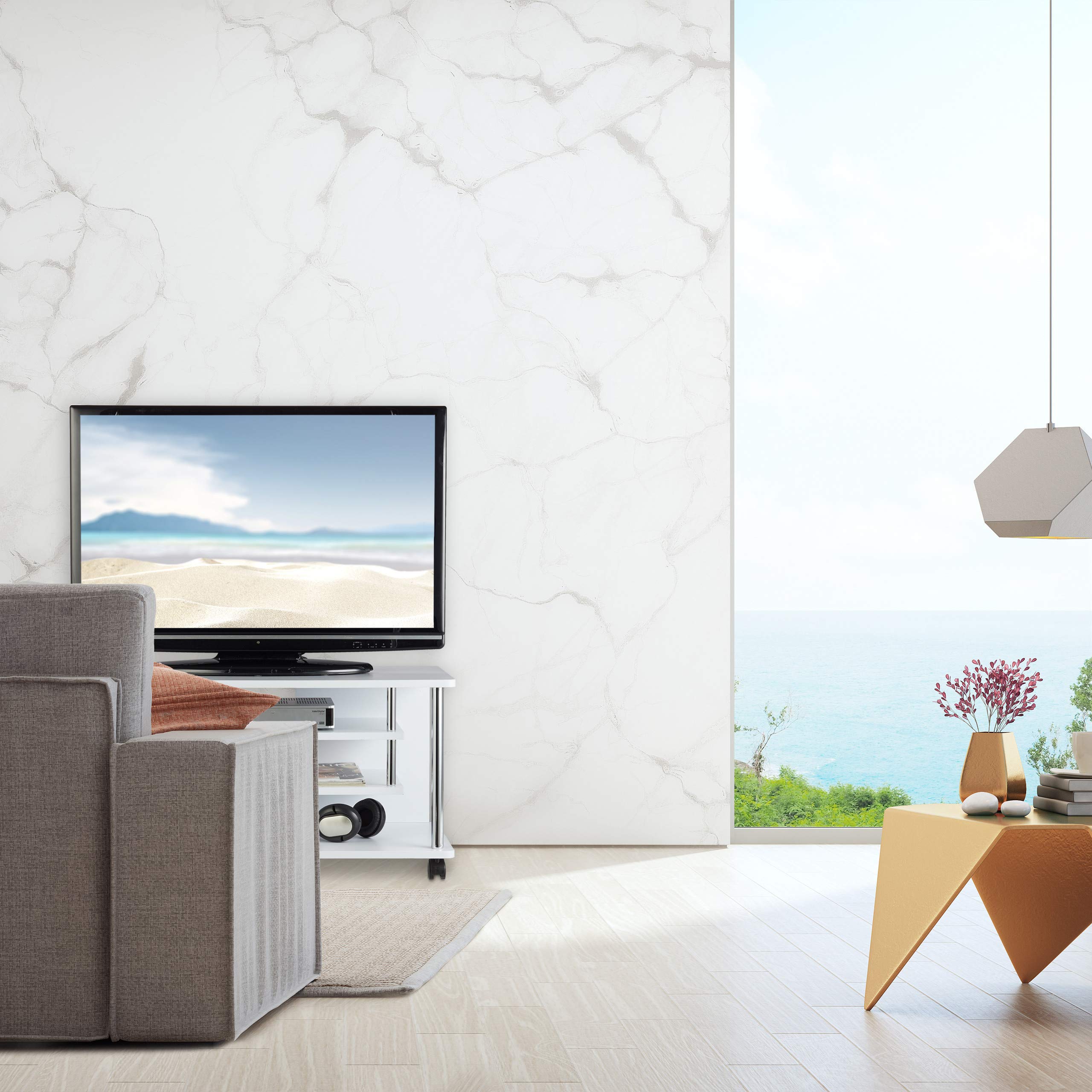 relaxdays-tv-board-mit-rollen-wei-2-ablagen-42x80x40-cm image 3