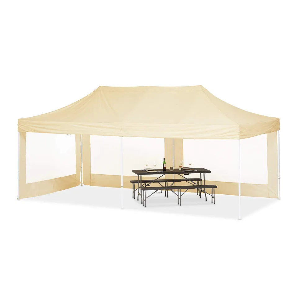 relaxdays-faltpavillon-3x6m-partyzelt-mit-2-seitenw-nden-champagner image 1