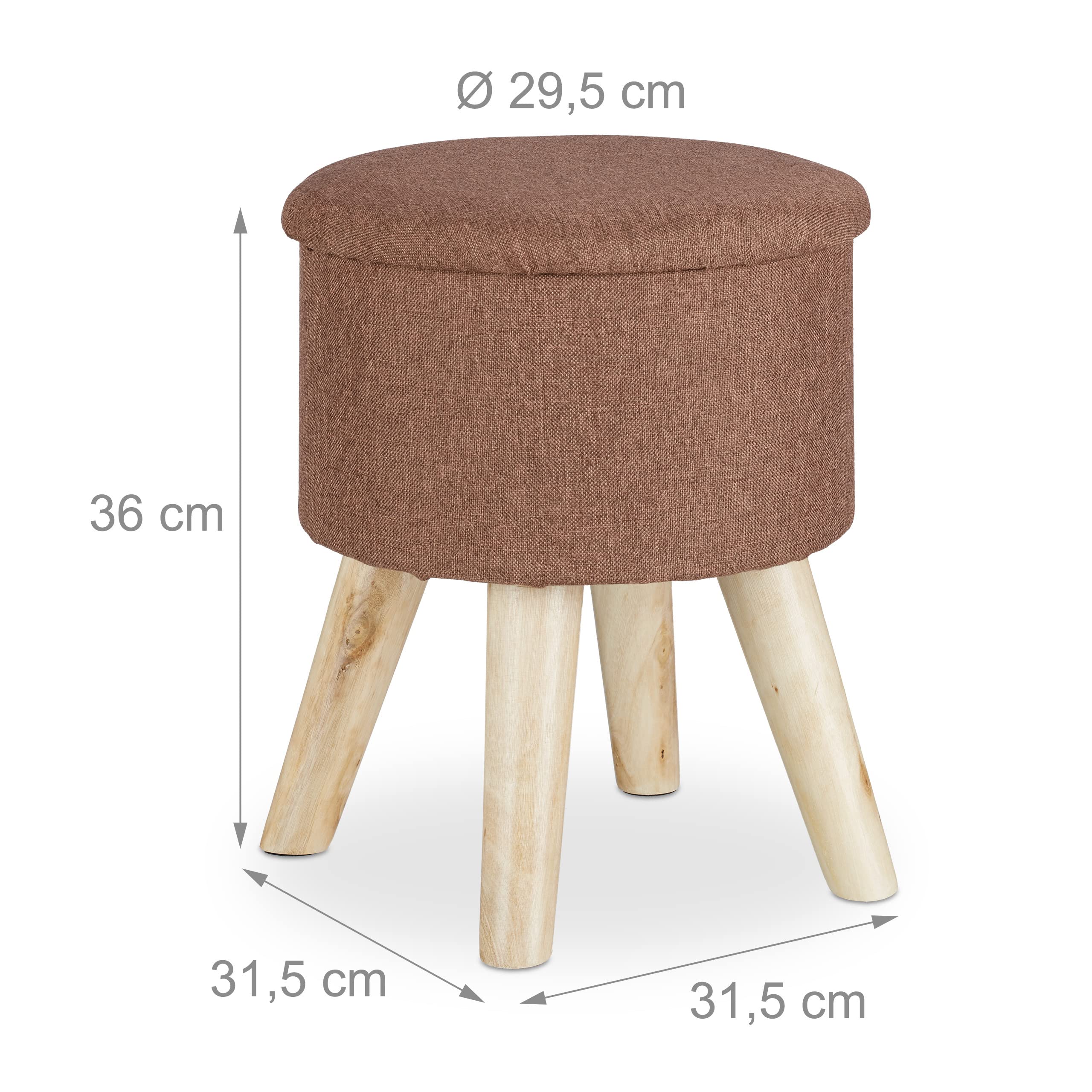 relaxdays-hocker-rund-braun-36x31-5x31-5-cm-gepolstert-mit-stauraum image 3