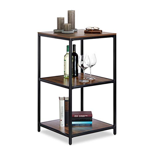 relaxdays-quadratisches-standregal-3-ablagen-metall-rahmen-holzoptik-90-x-50-x-5 image 8