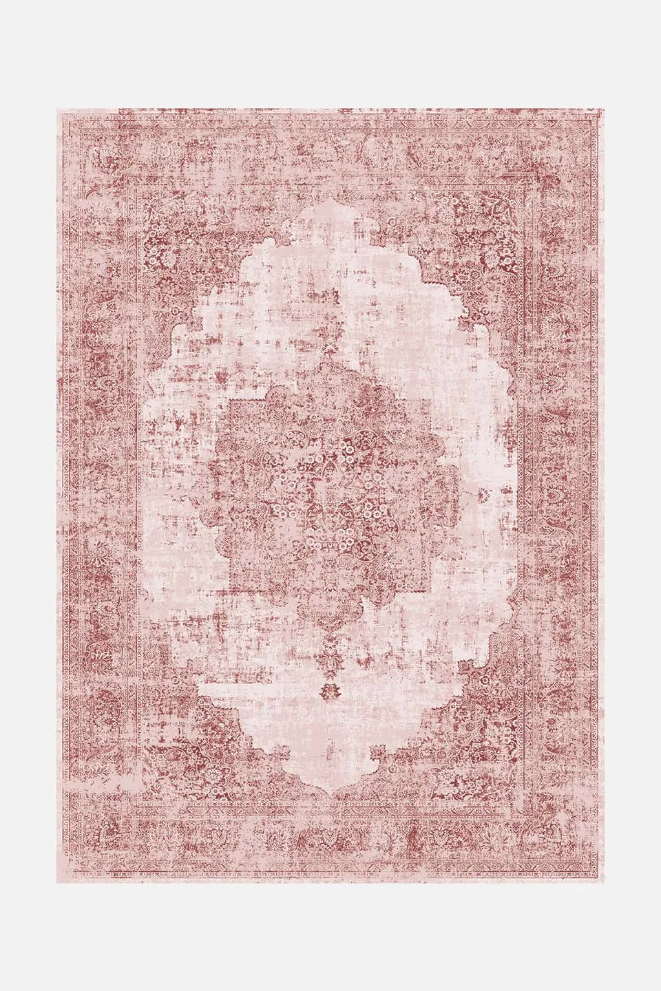 teppana-helia-granat-teppich-waschbarer-boho-perser-creme image 1