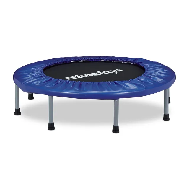 relaxdays-trampolin-faltbar-indoor-fitness-95-x-95-cm-bis-100-kg-blau-schwarz image 1