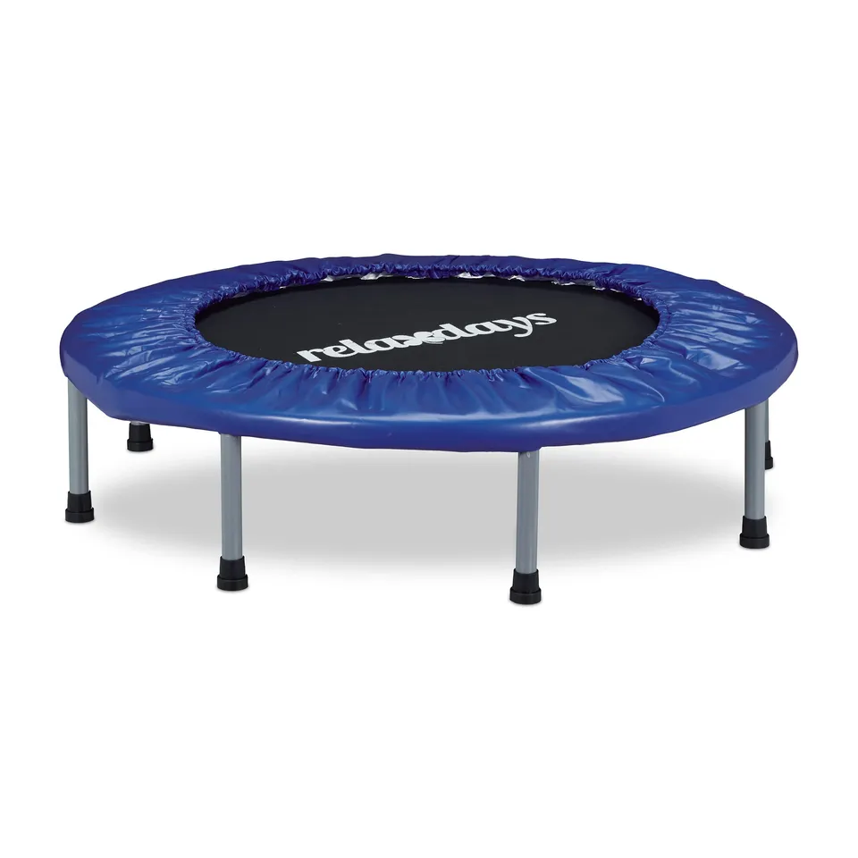 relaxdays-trampolin-faltbar-indoor-fitness-95-x-95-cm-bis-100-kg-blau-schwarz image 1