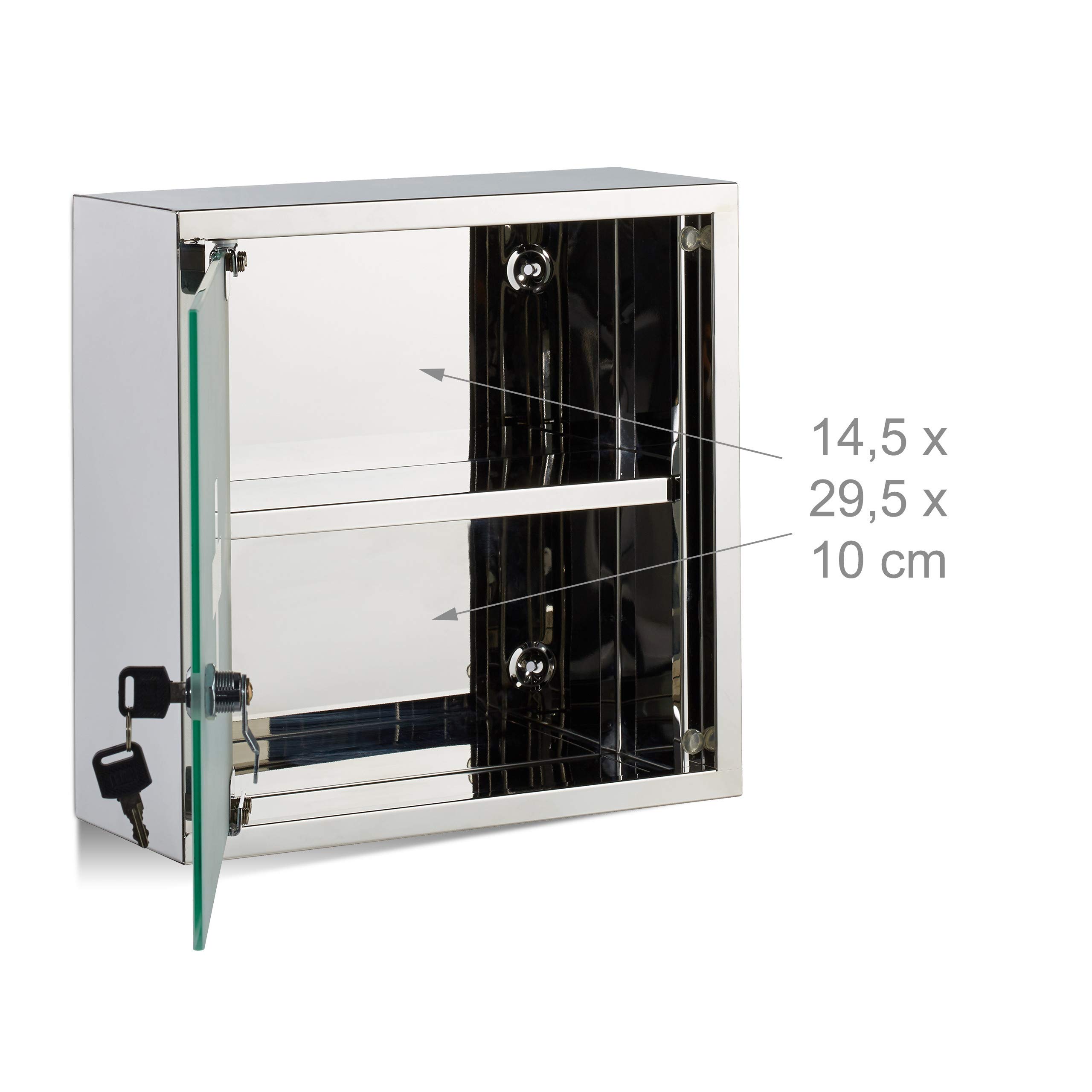 relaxdays-medizinschrank-edelstahl-arzneischrank-30x30x12-cm image 5