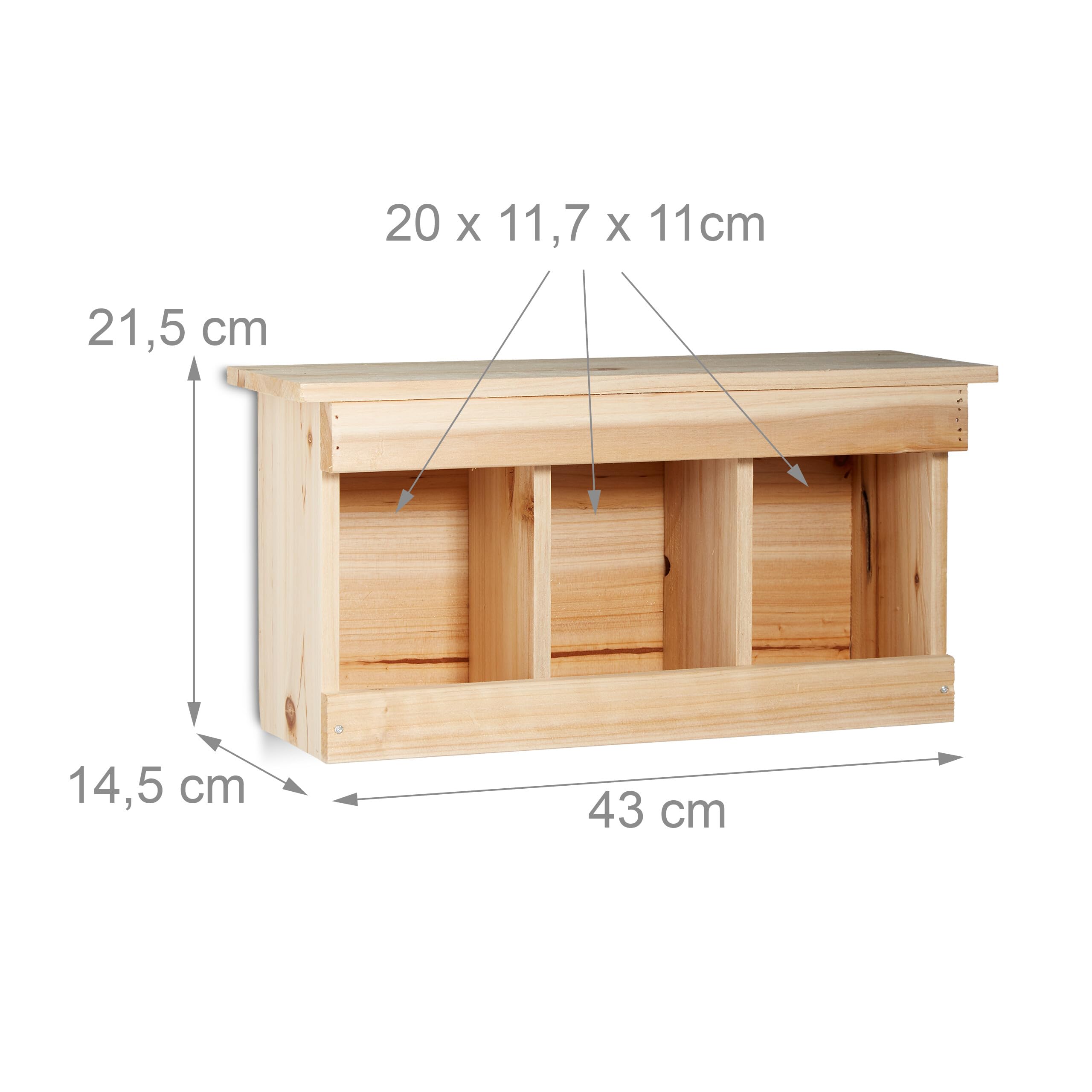 relaxdays-nistkasten-spatzen-3-kammern-holz-21-5-x-43-x-14-5-cm-naturfarben image 4